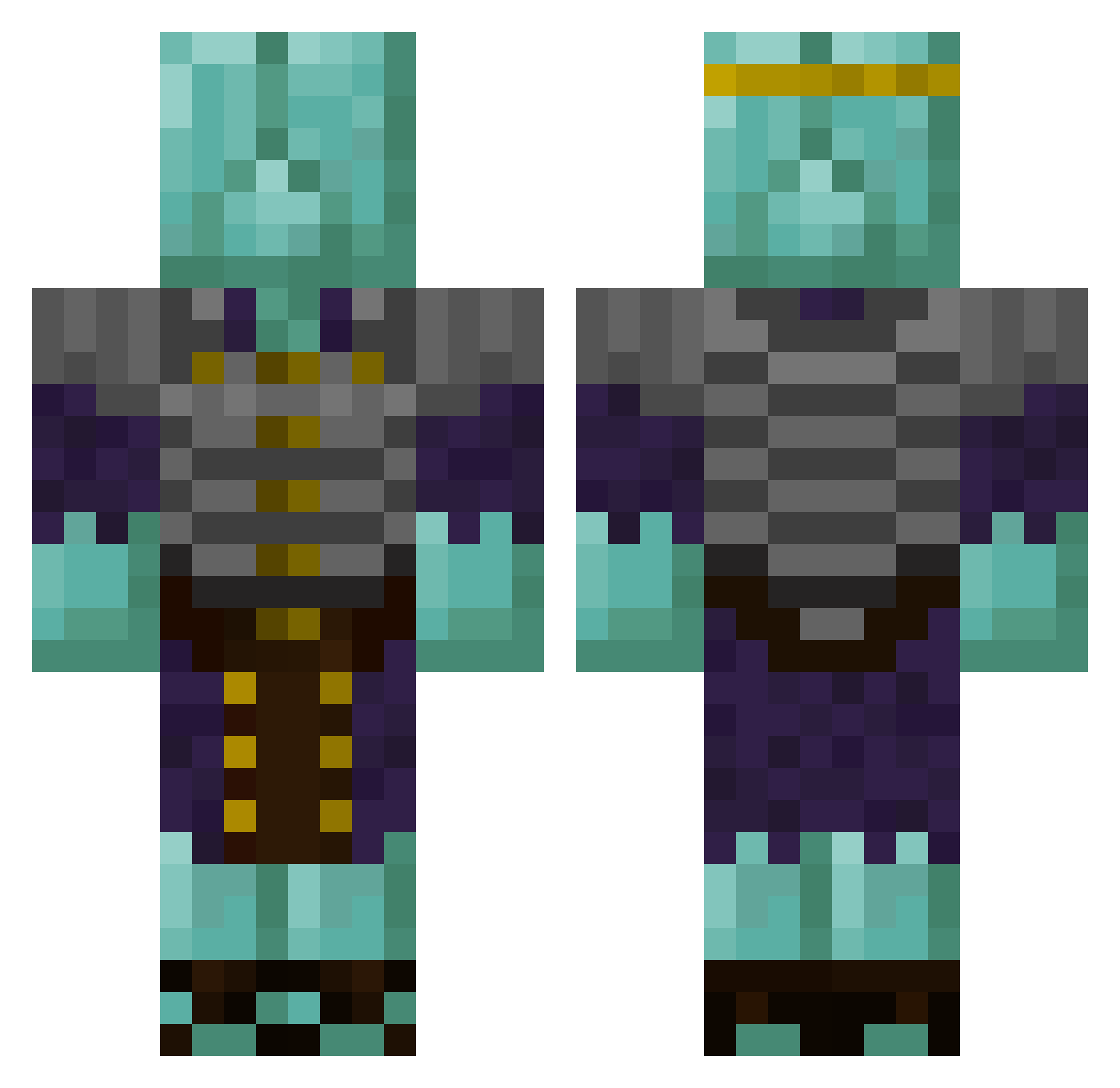 Mimce Minecraft skin, front and back view