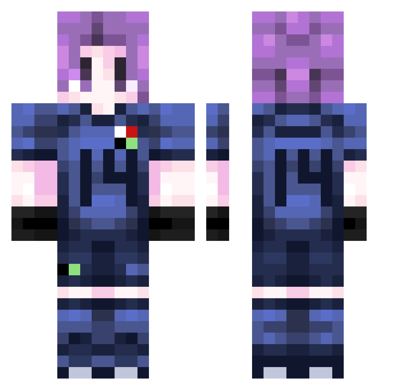mazelkaiser Minecraft skin, front and back view