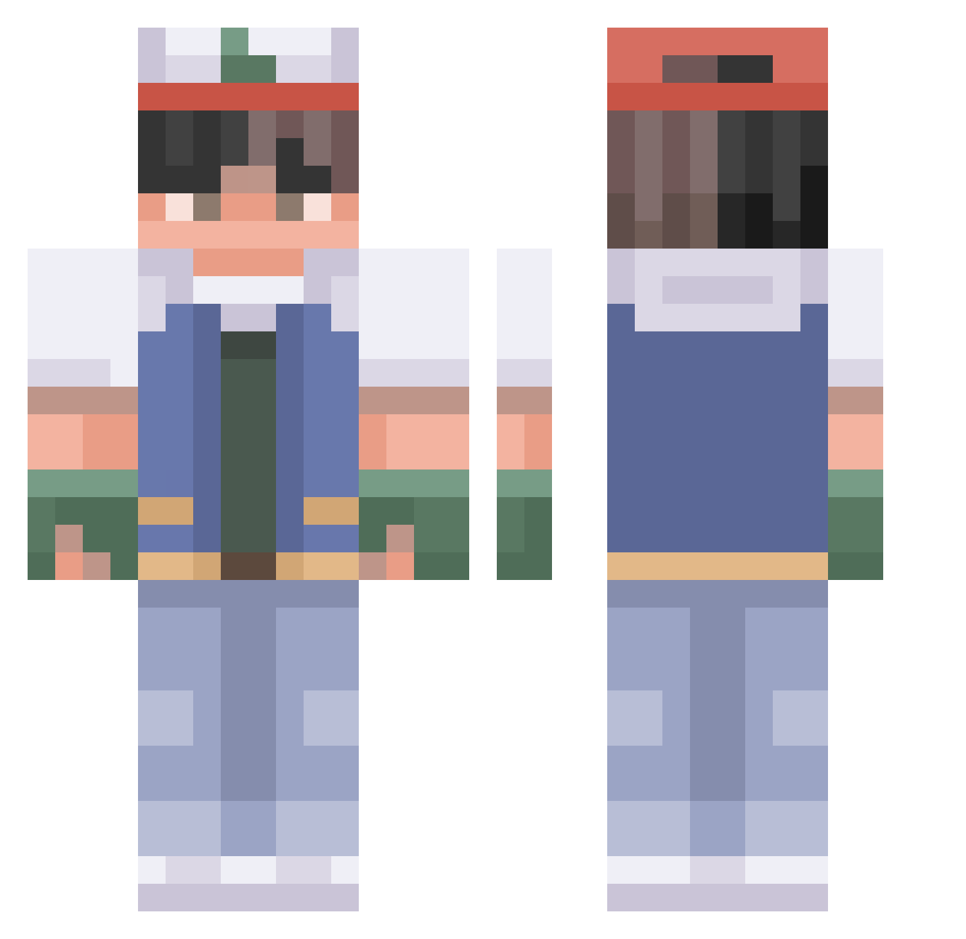 CYangg Minecraft skin, front and back view