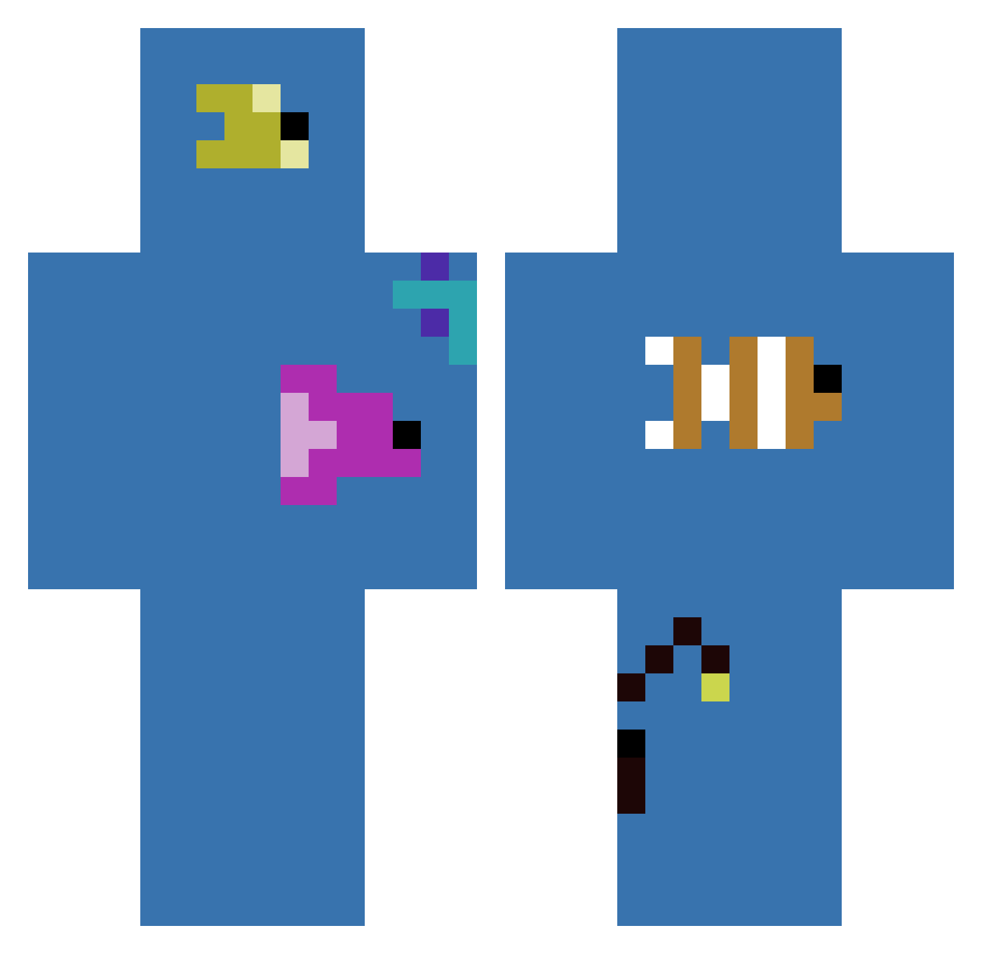 Fonzetzu Minecraft skin, front and back view