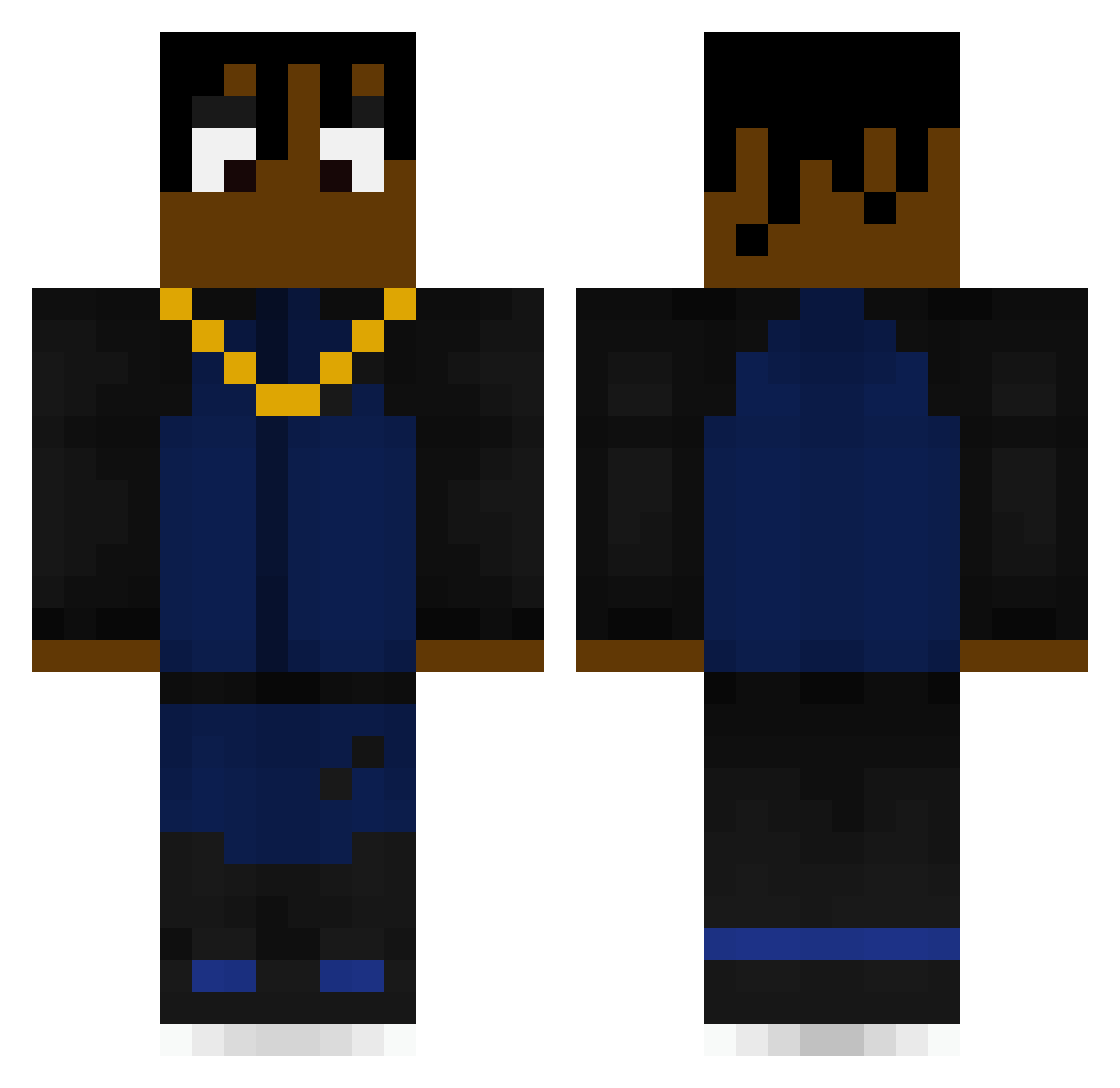 Poperosss Minecraft skin, front and back view