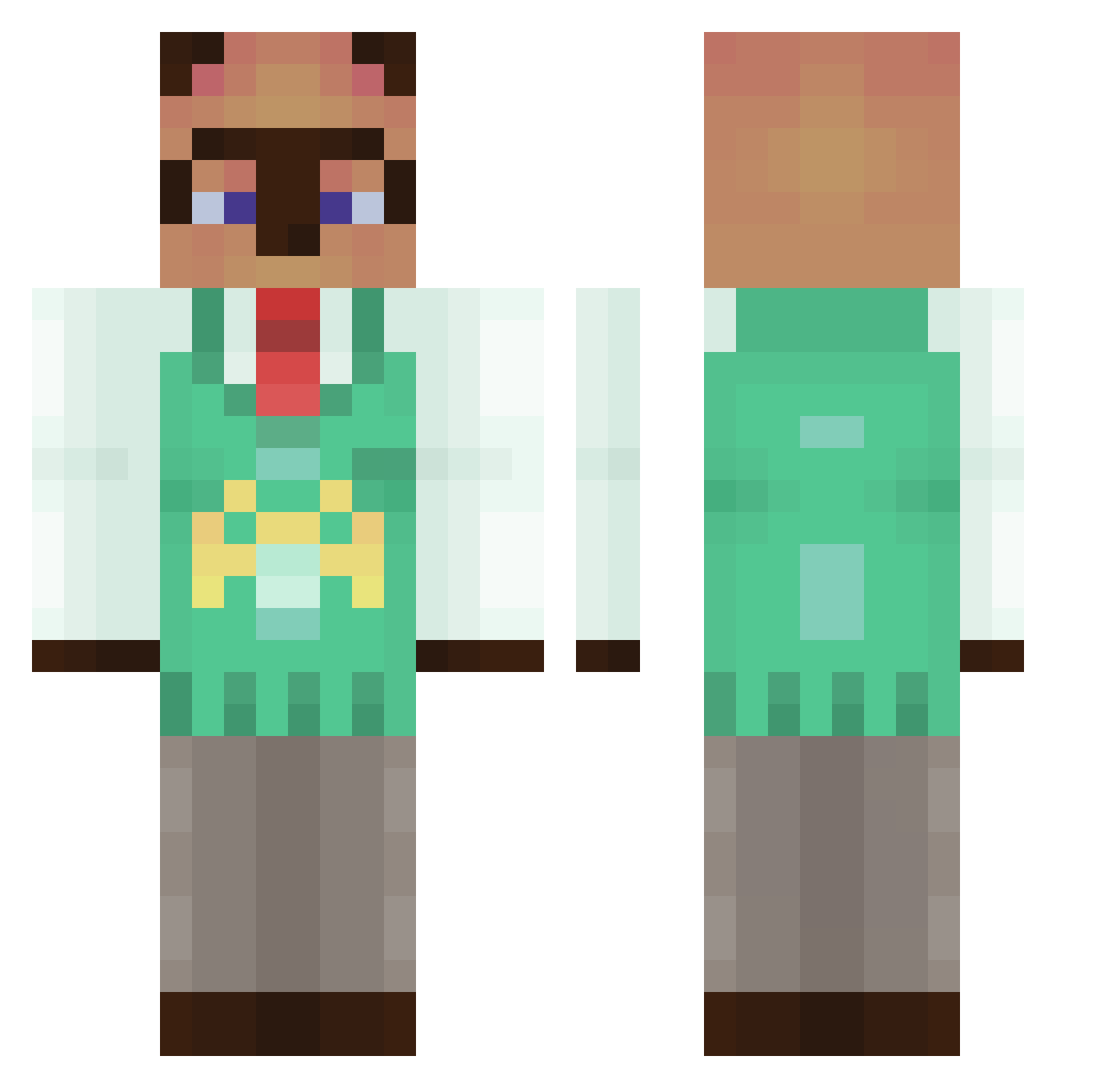 SD_ShayminHpx Minecraft skin, front and back view