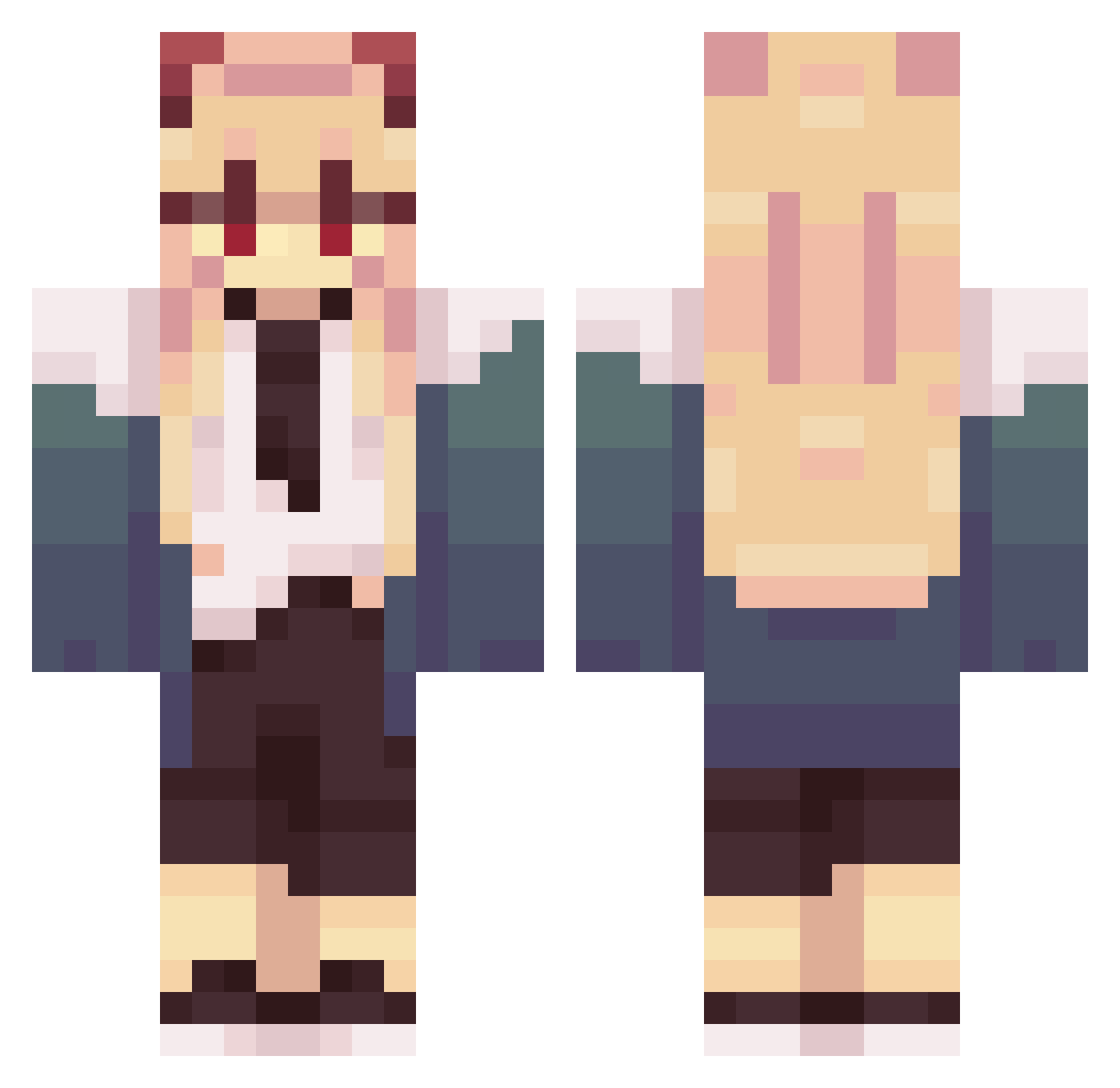 acuwa Minecraft skin, front and back view