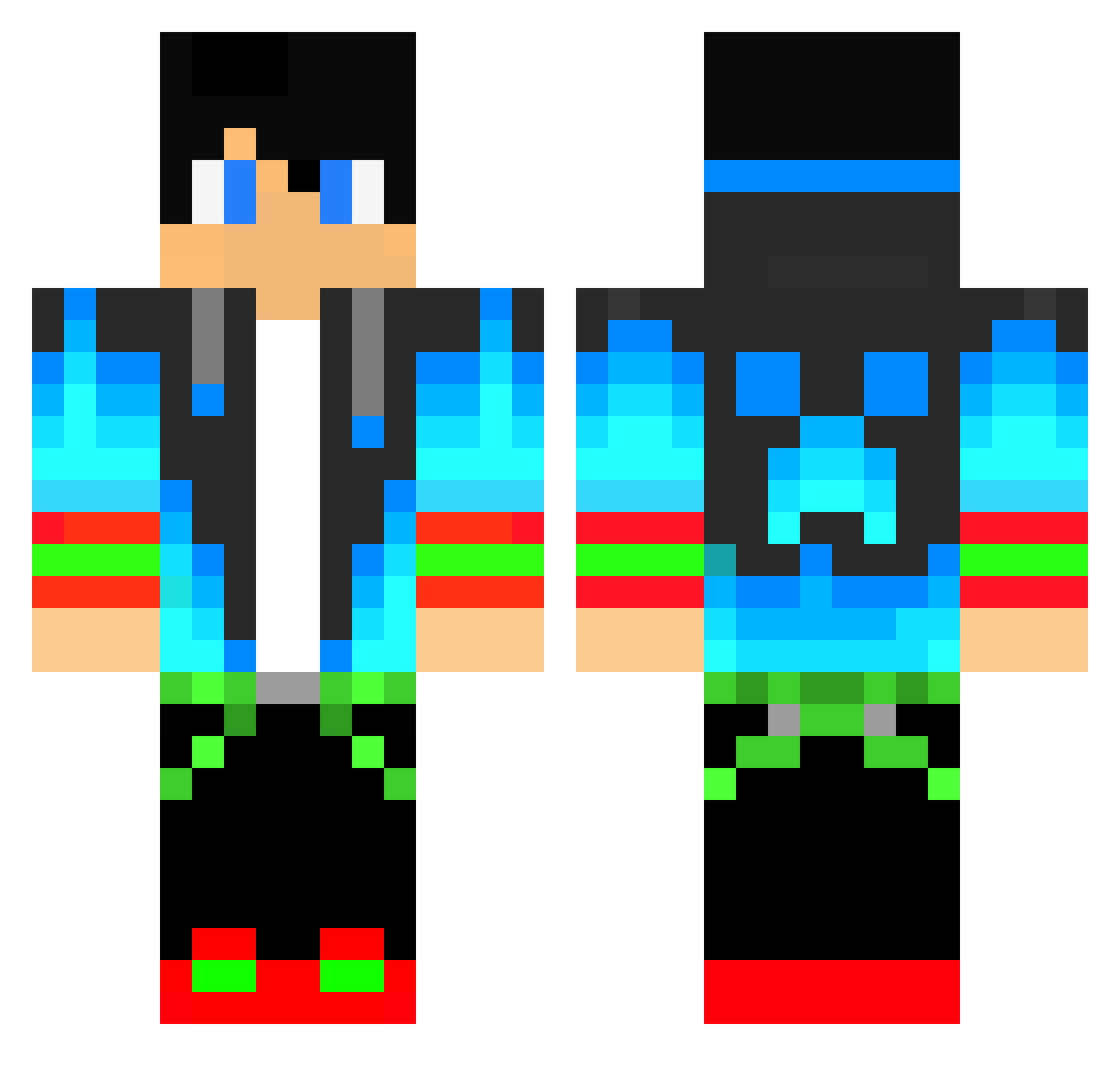 SuperCrazyKidGuy Minecraft skin, front and back view