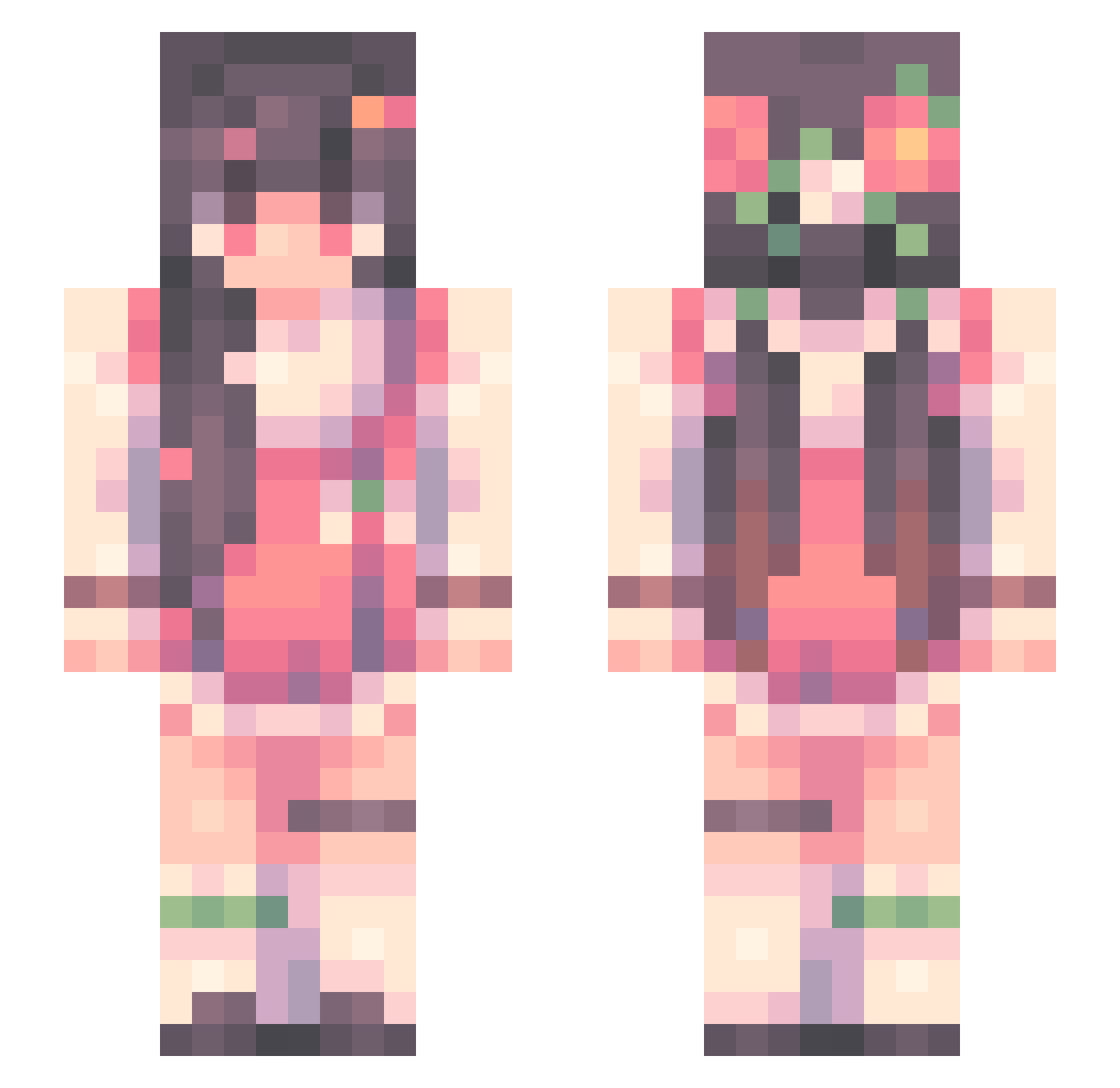WitchEggDog Minecraft skin, front and back view