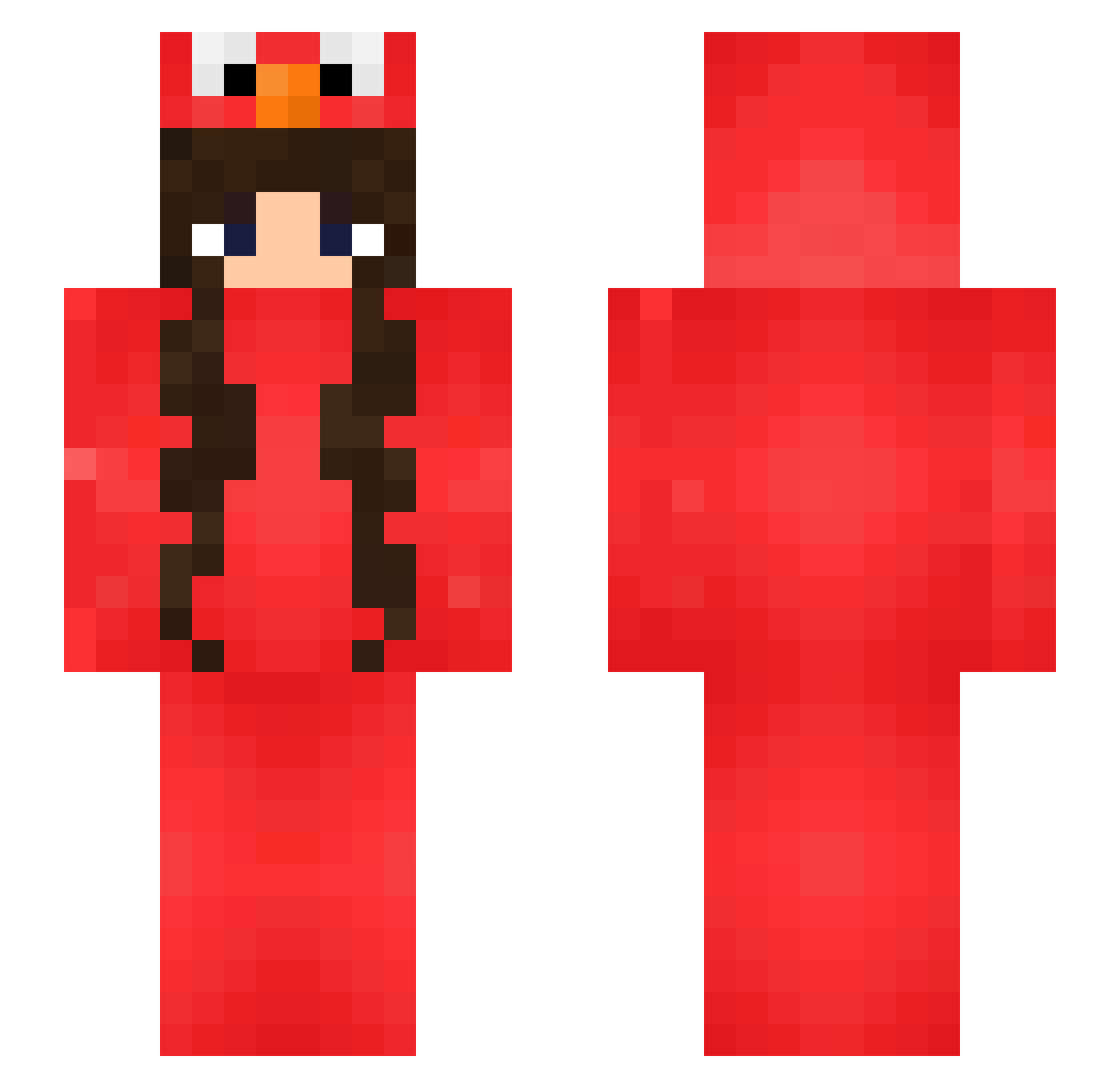 Siiils Minecraft skin, front and back view