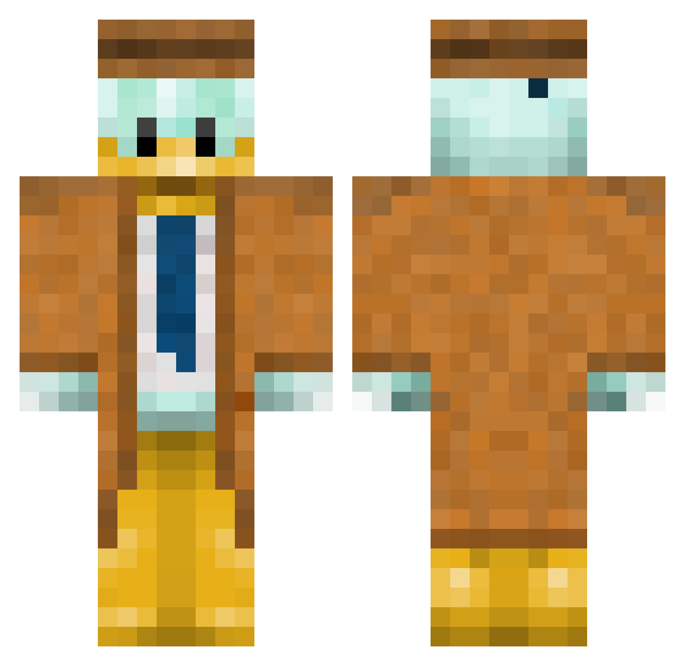 YuviiOP Minecraft skin, front and back view