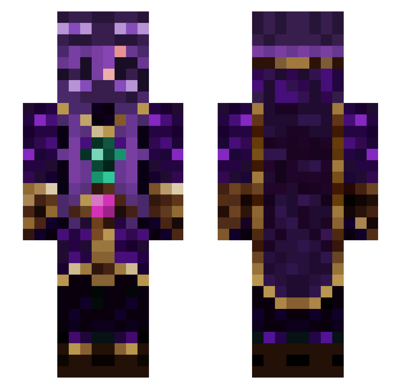 snashes Minecraft skin, front and back view