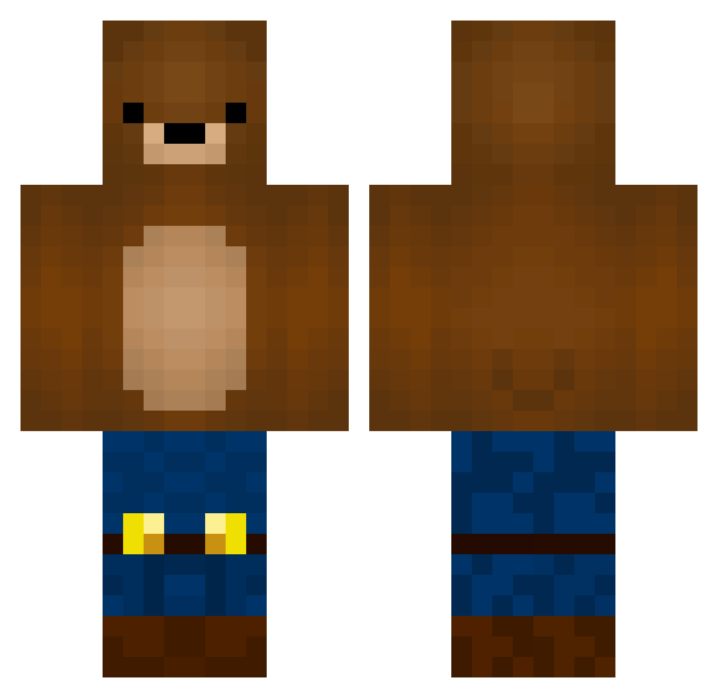 Wingmc Minecraft skin, front and back view