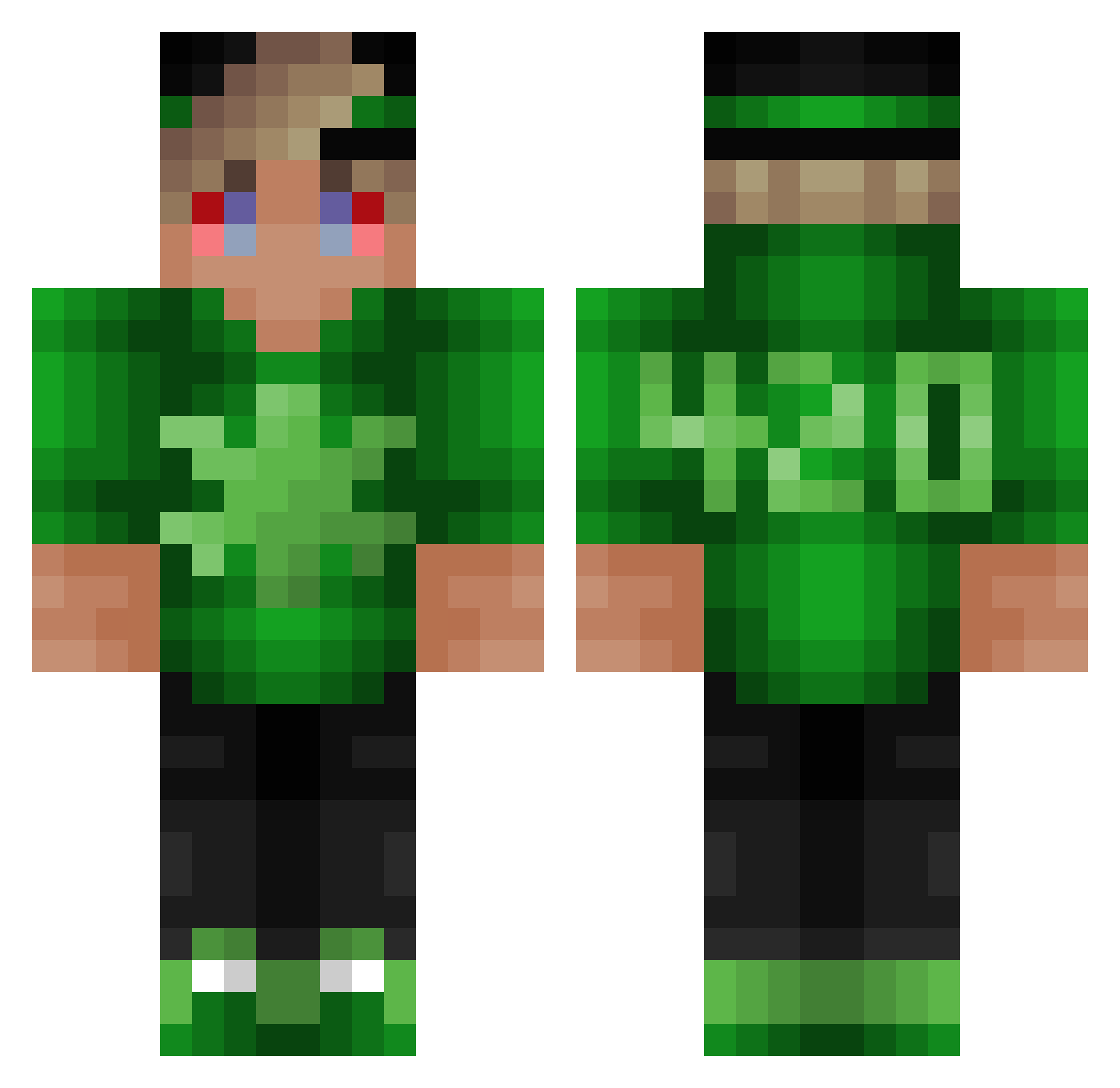 Stibizianrizian Minecraft skin, front and back view