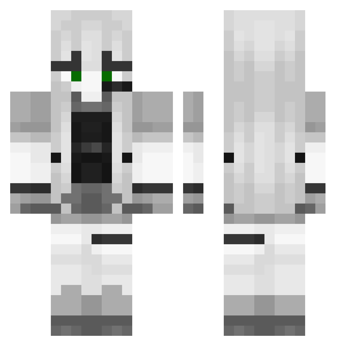 Traezmo Minecraft skin, front and back view