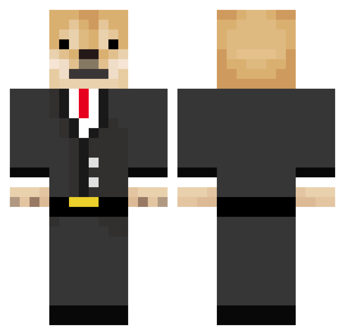 prankMaster05 Minecraft skin, front and back view