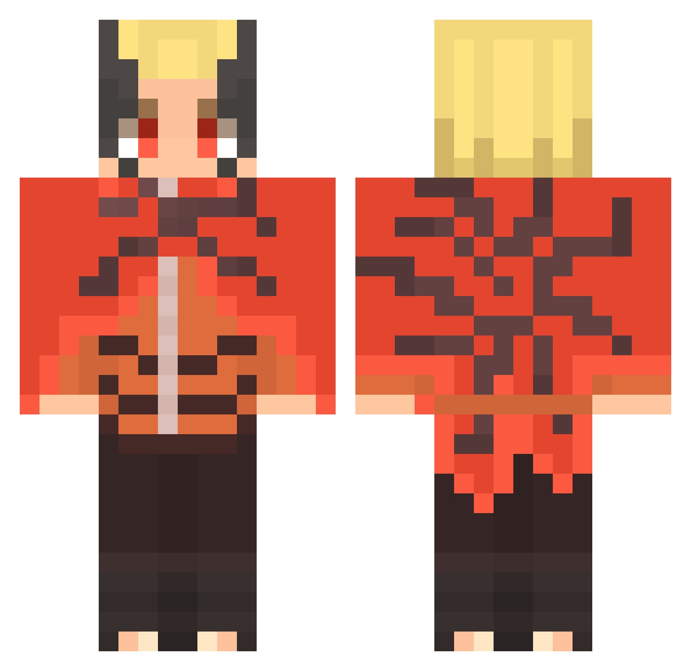 Supboy1234 Minecraft skin, front and back view