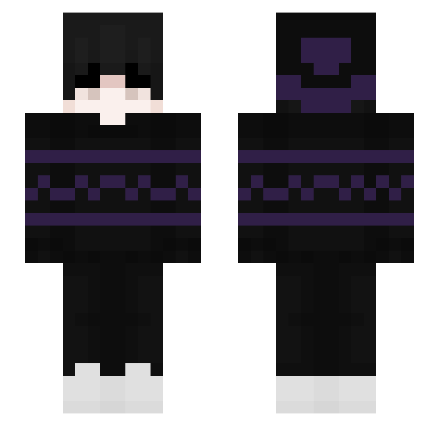 W0SH Minecraft skin, front and back view
