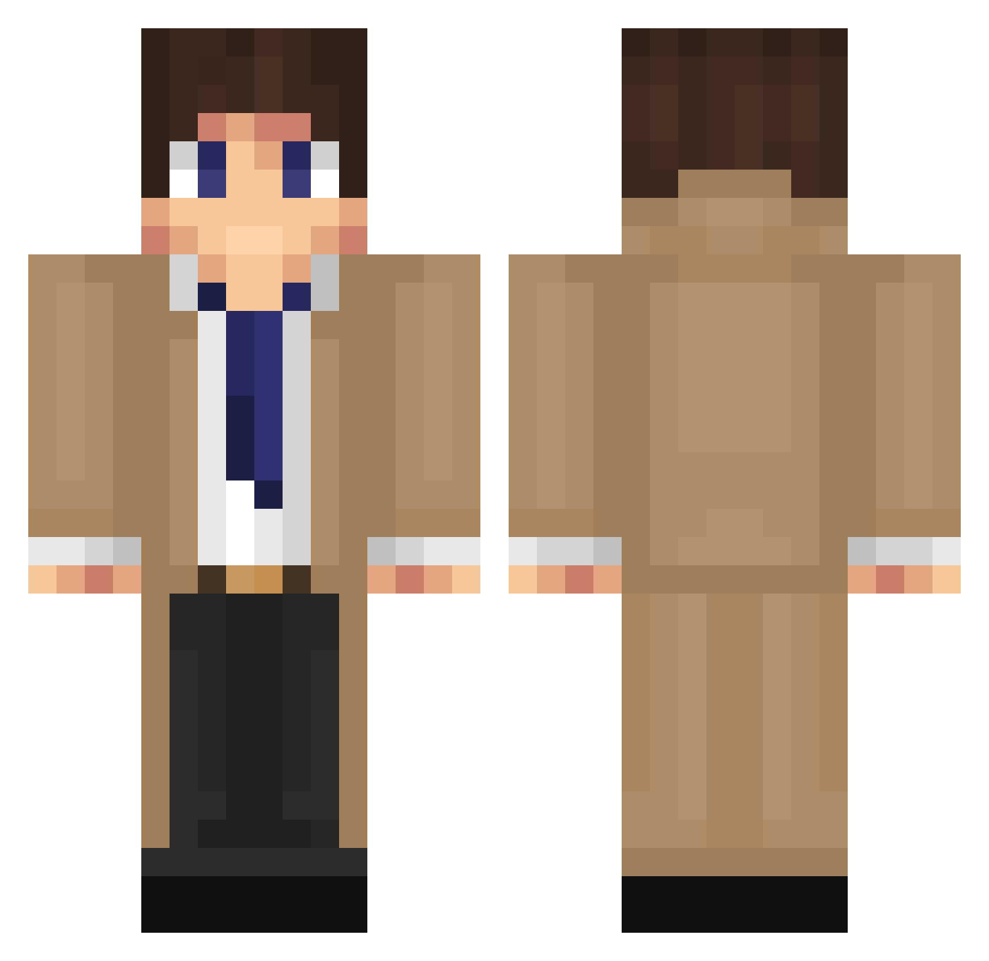 StabeFace Minecraft skin, front and back view