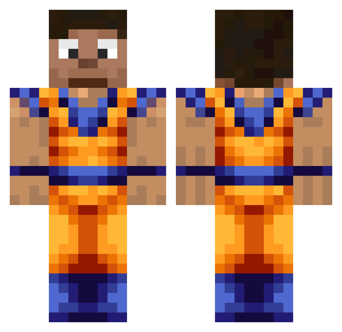 Stormful Minecraft skin, front and back view