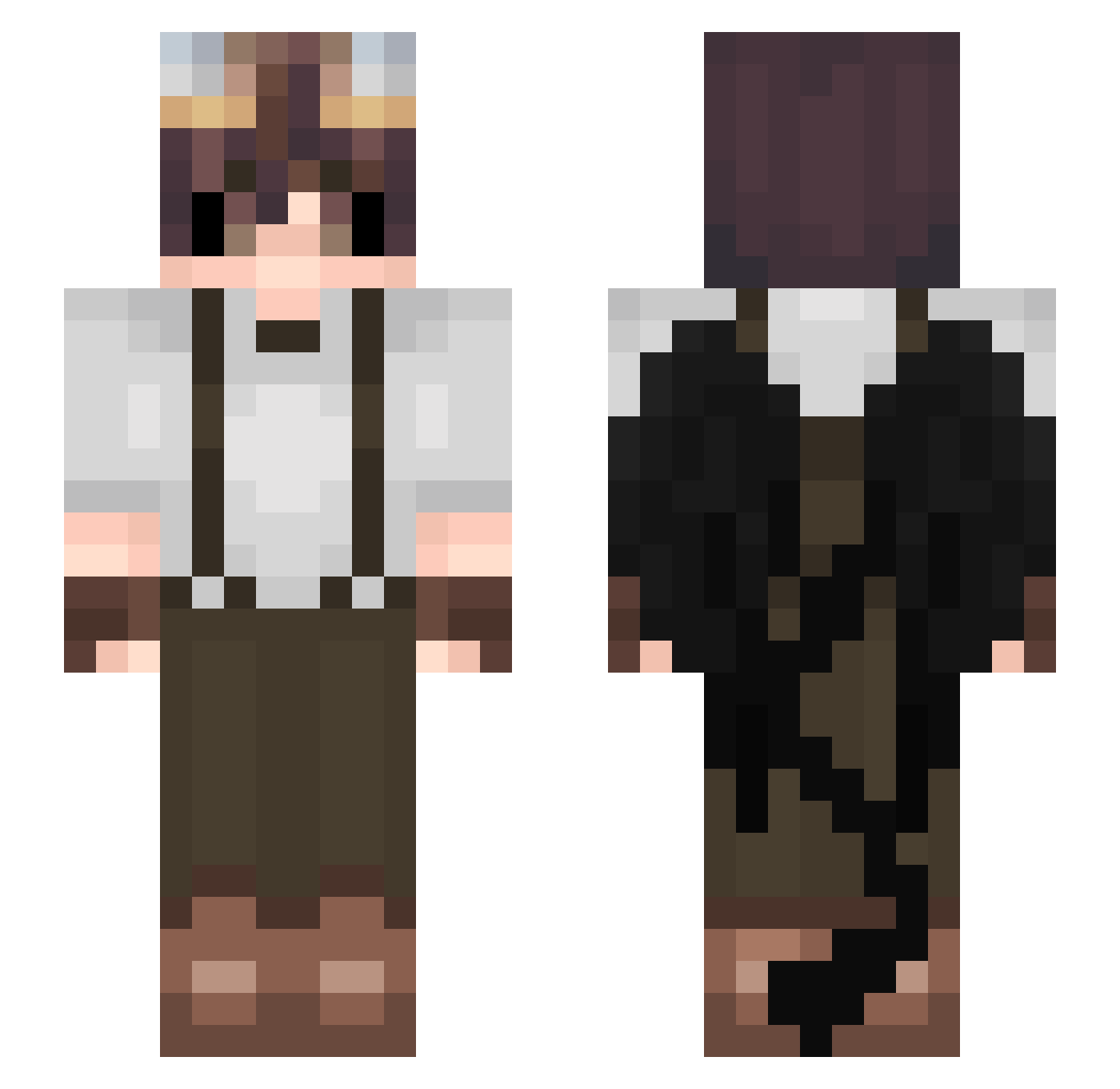 FireworkedUp Minecraft skin, front and back view