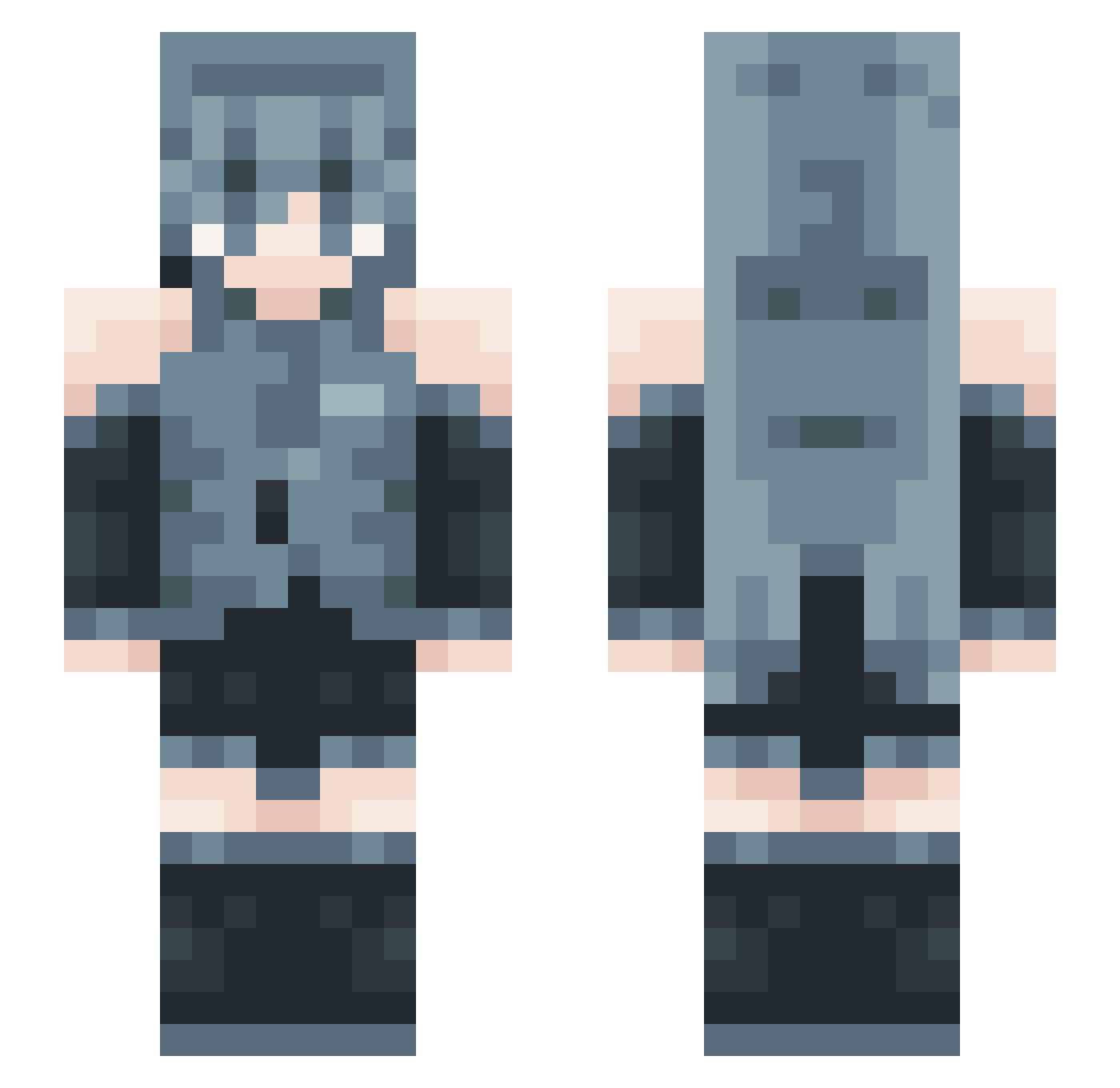 rollingirl Minecraft skin, front and back view