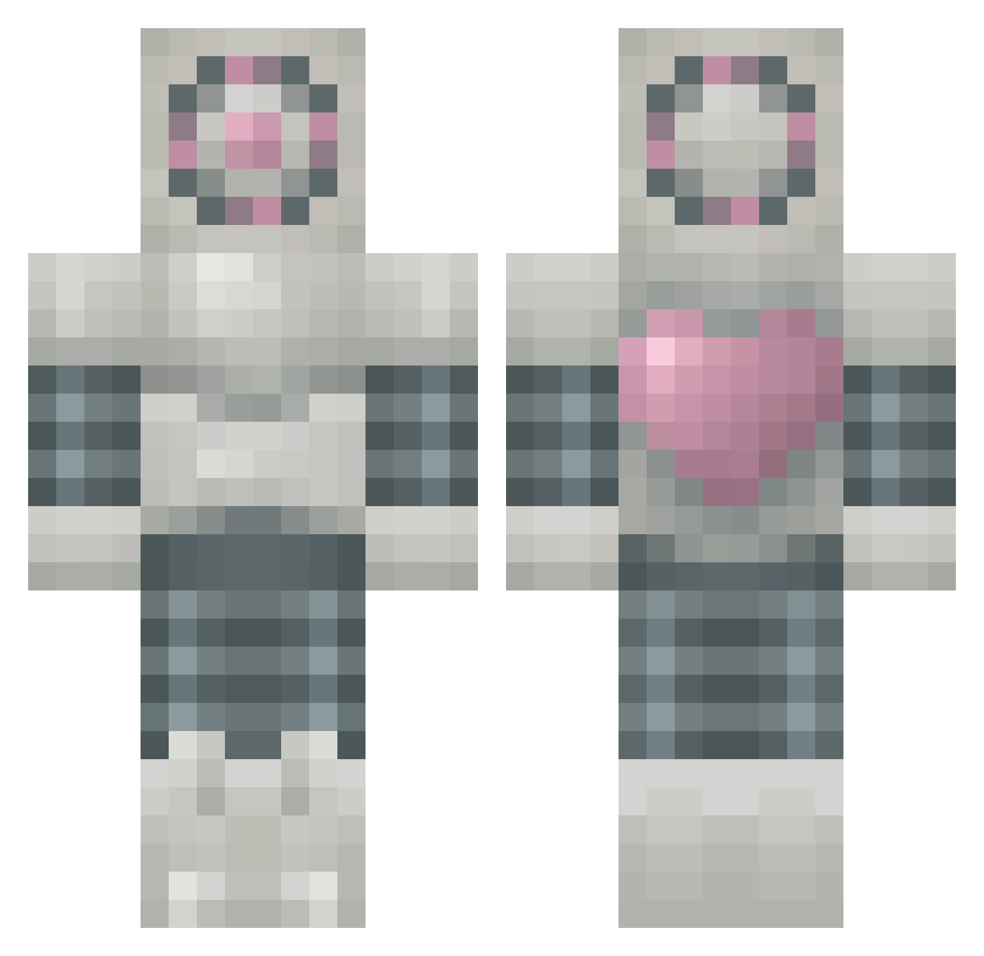 quartzspidey Minecraft skin, front and back view