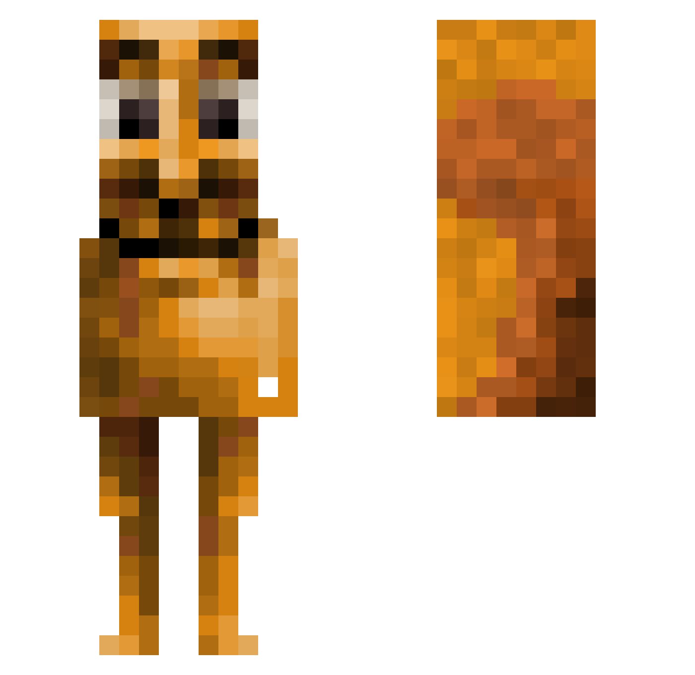 Zxug Minecraft skin, front and back view