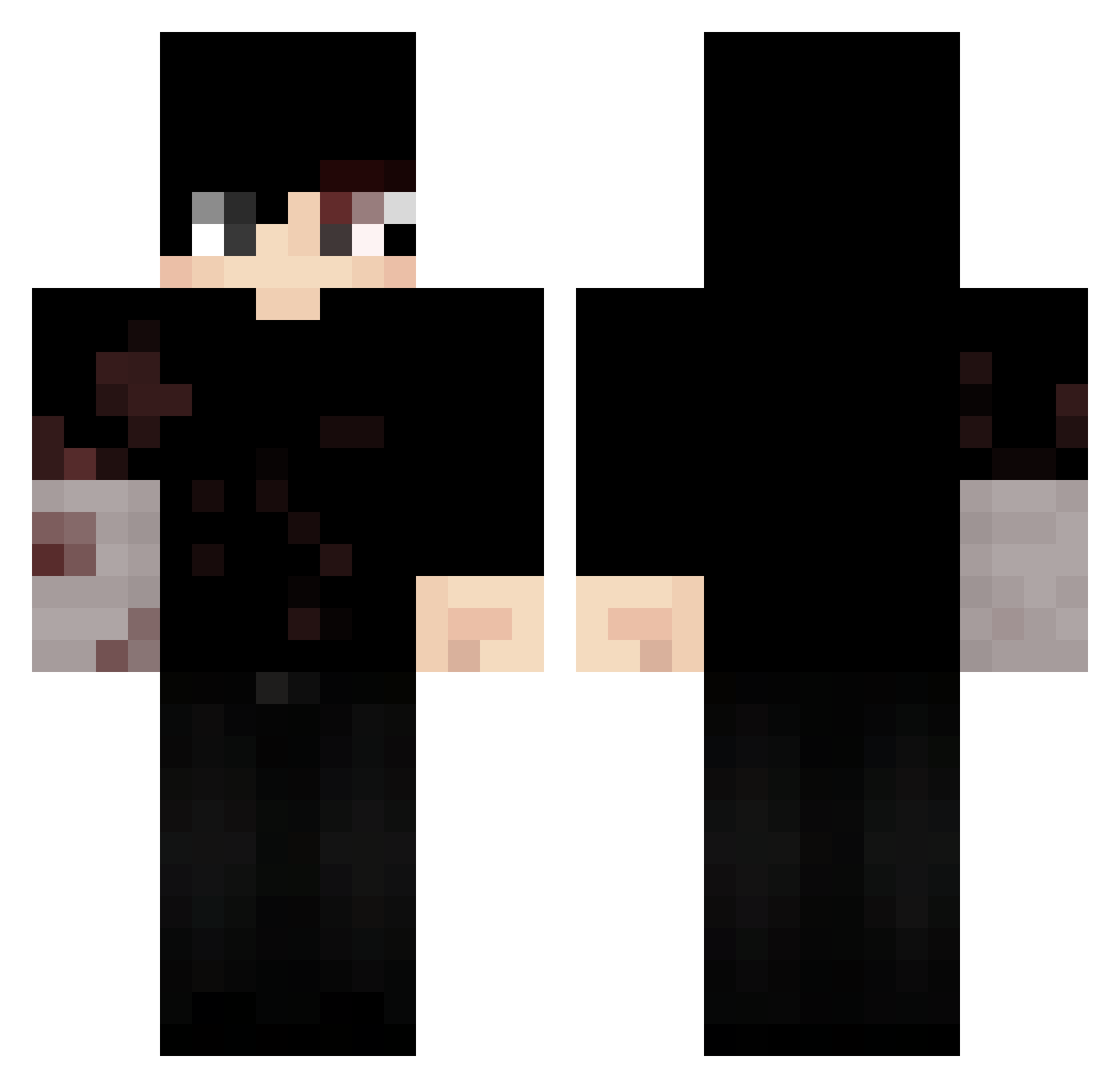 Sebasz34K Minecraft skin, front and back view