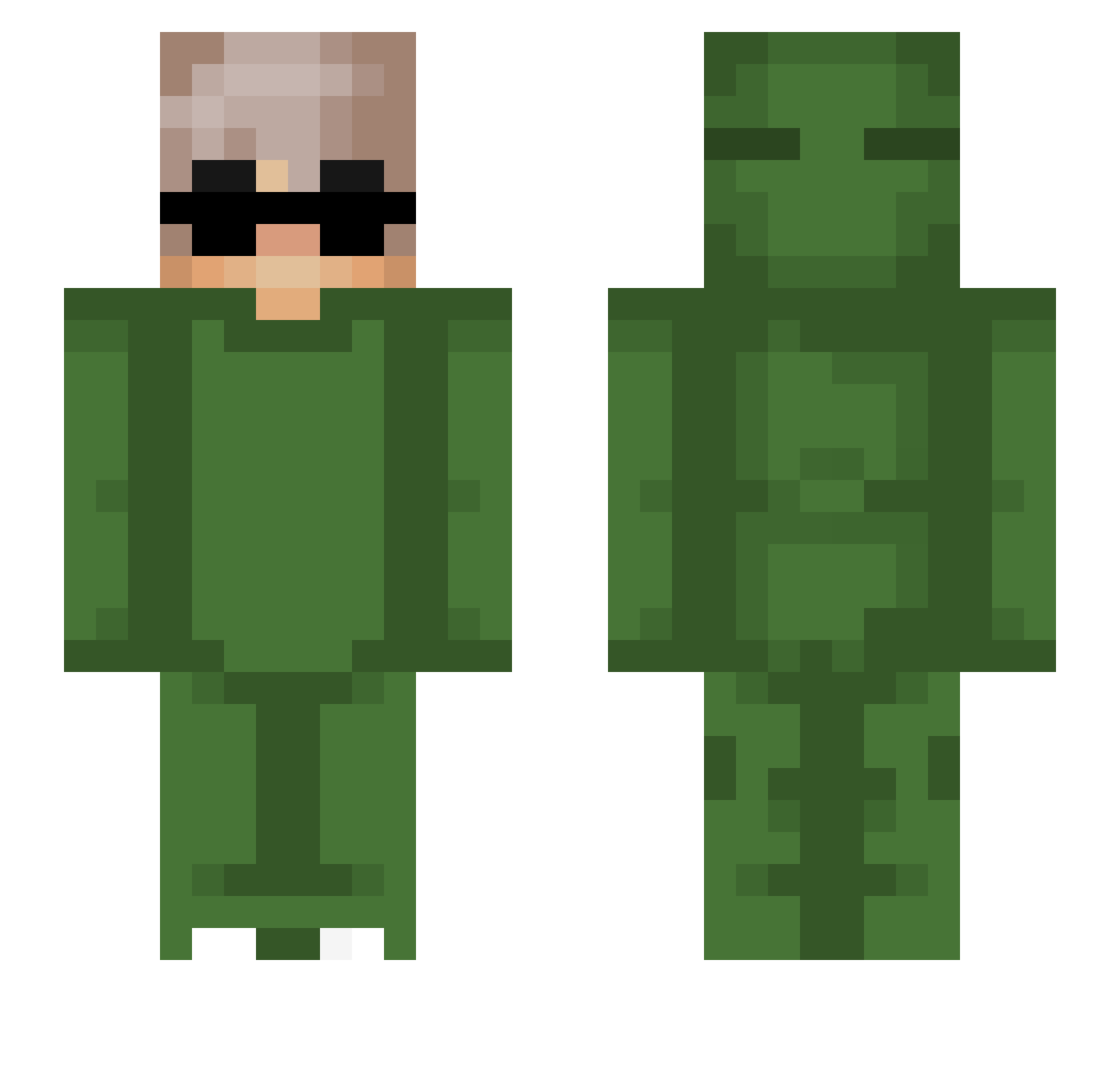LasVegar Minecraft skin, front and back view
