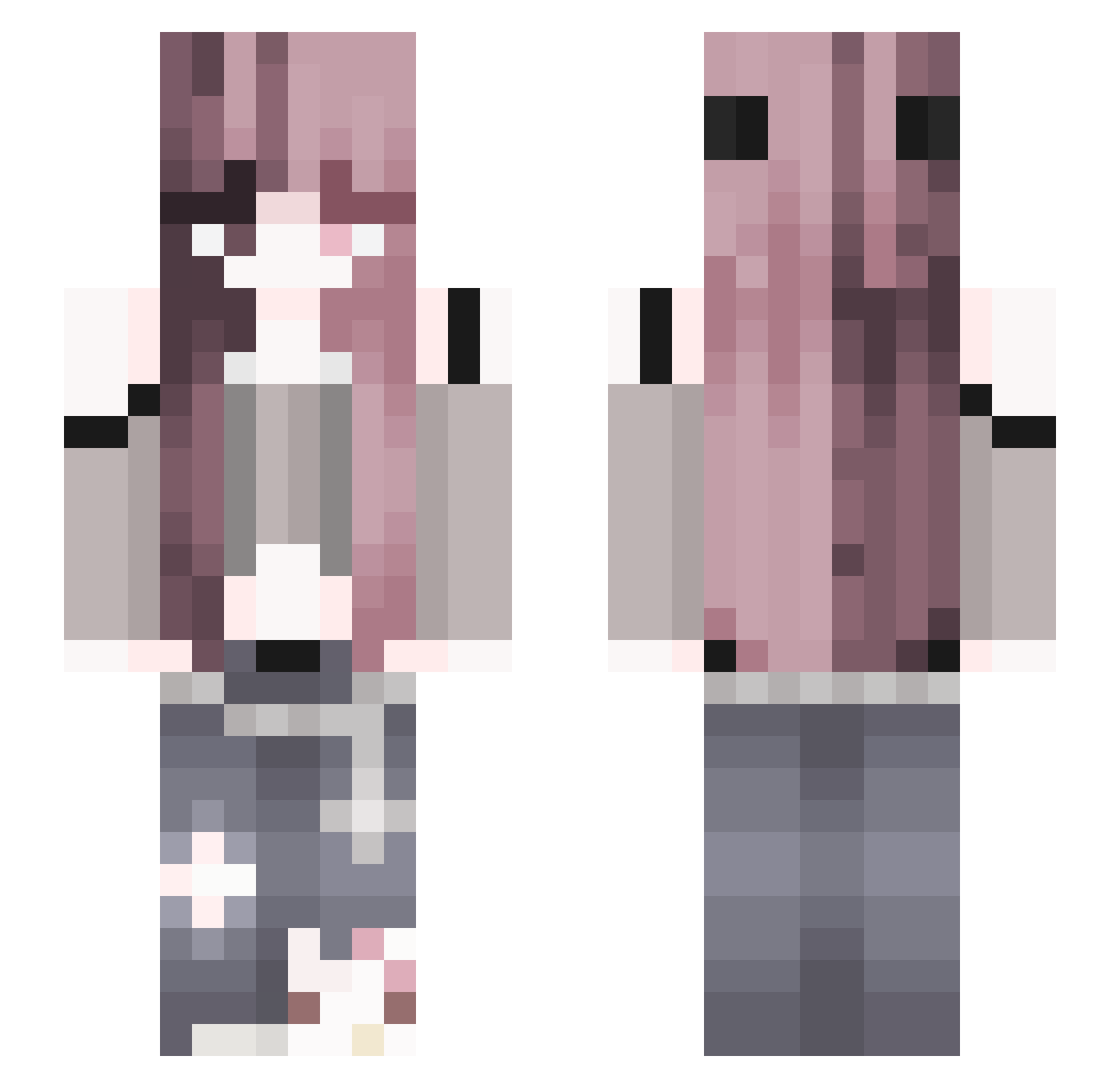 Cleo_hi Minecraft skin, front and back view
