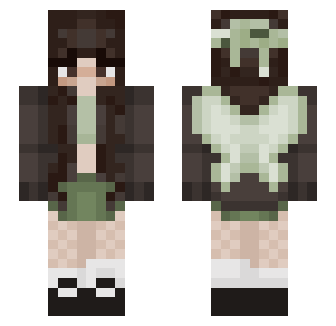yikeslauren Minecraft skin, front and back view
