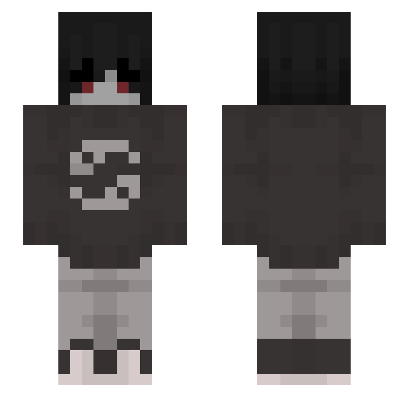TurtlGal1 Minecraft skin, front and back view