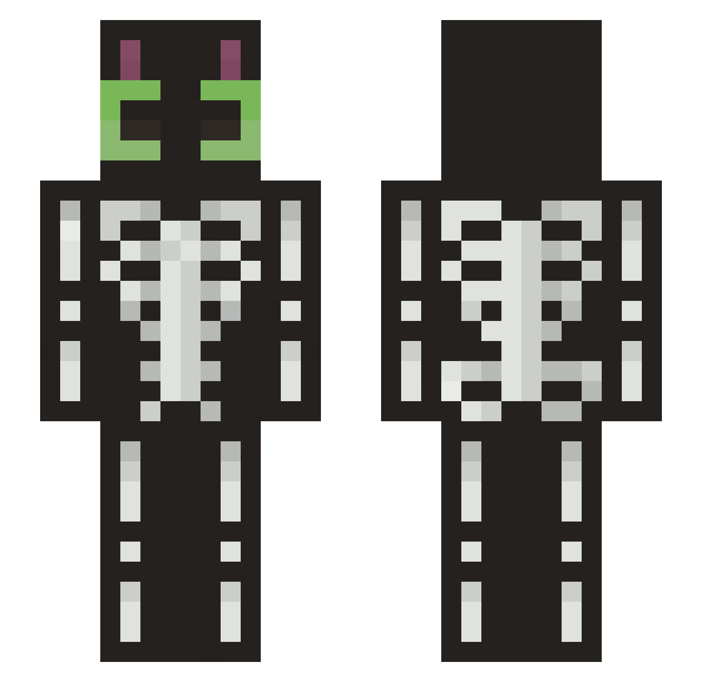 emmainacoffin Minecraft skin, front and back view