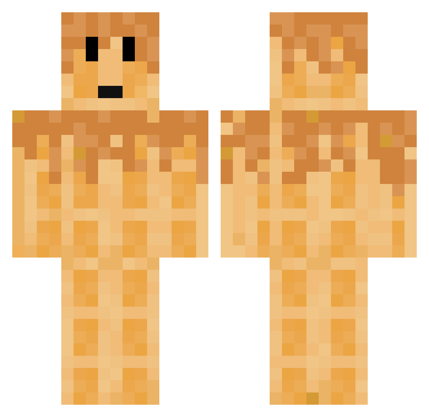 Kakakasilly Minecraft skin, front and back view