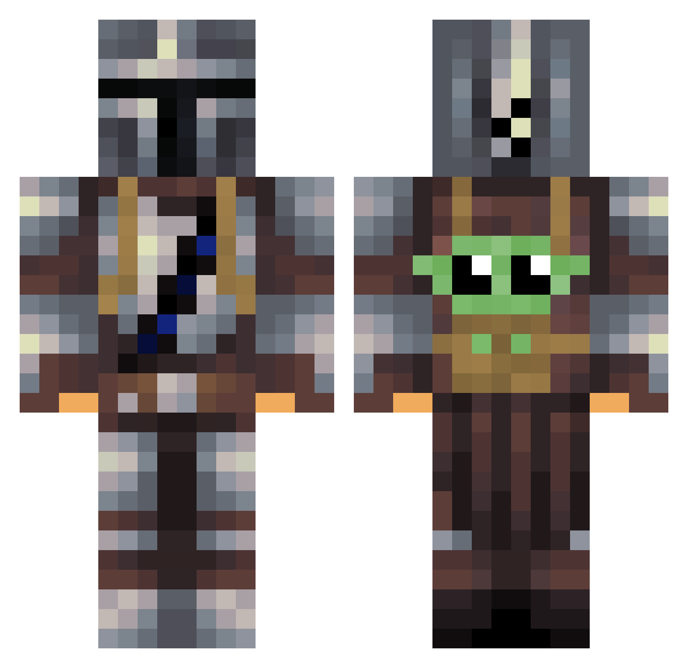 5OD Minecraft skin, front and back view