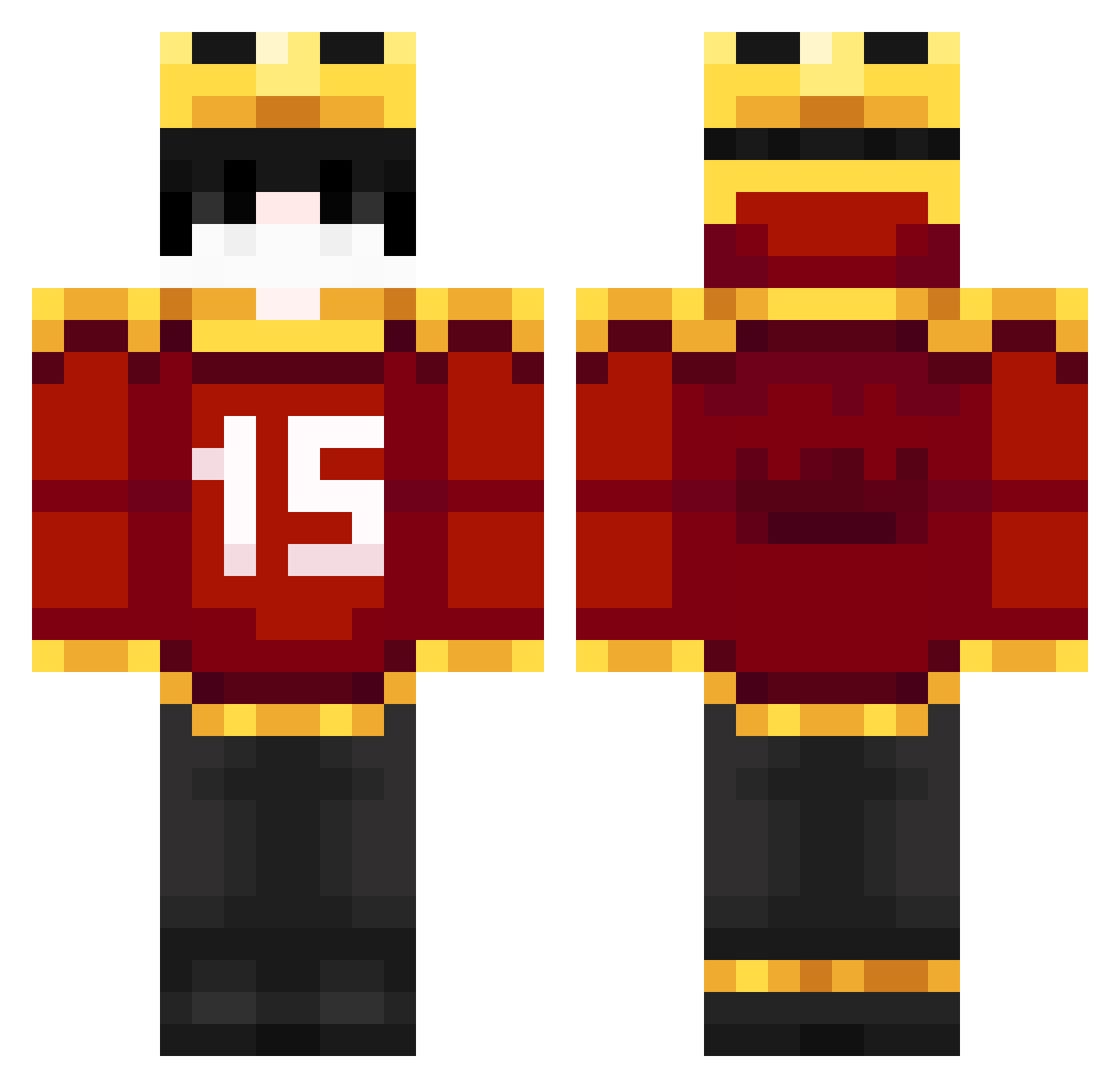 Waxin15 Minecraft skin, front and back view