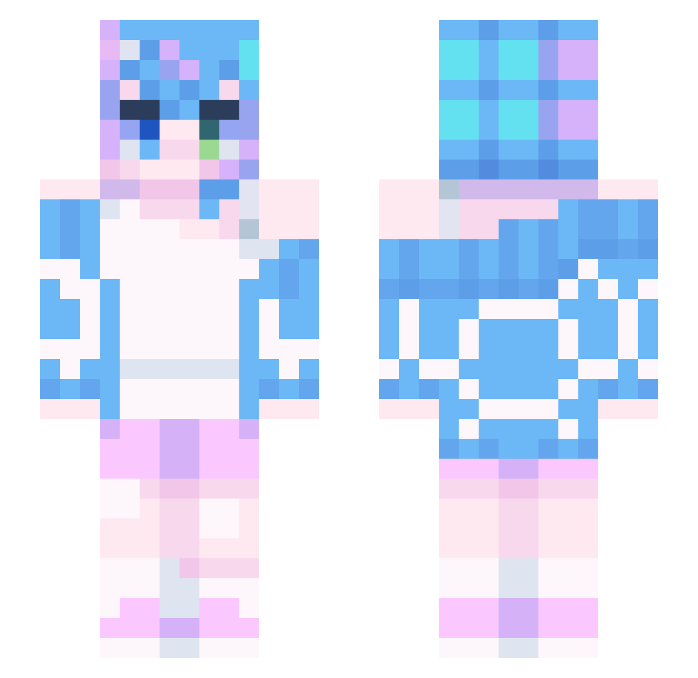 SunflowerSmith Minecraft skin, front and back view