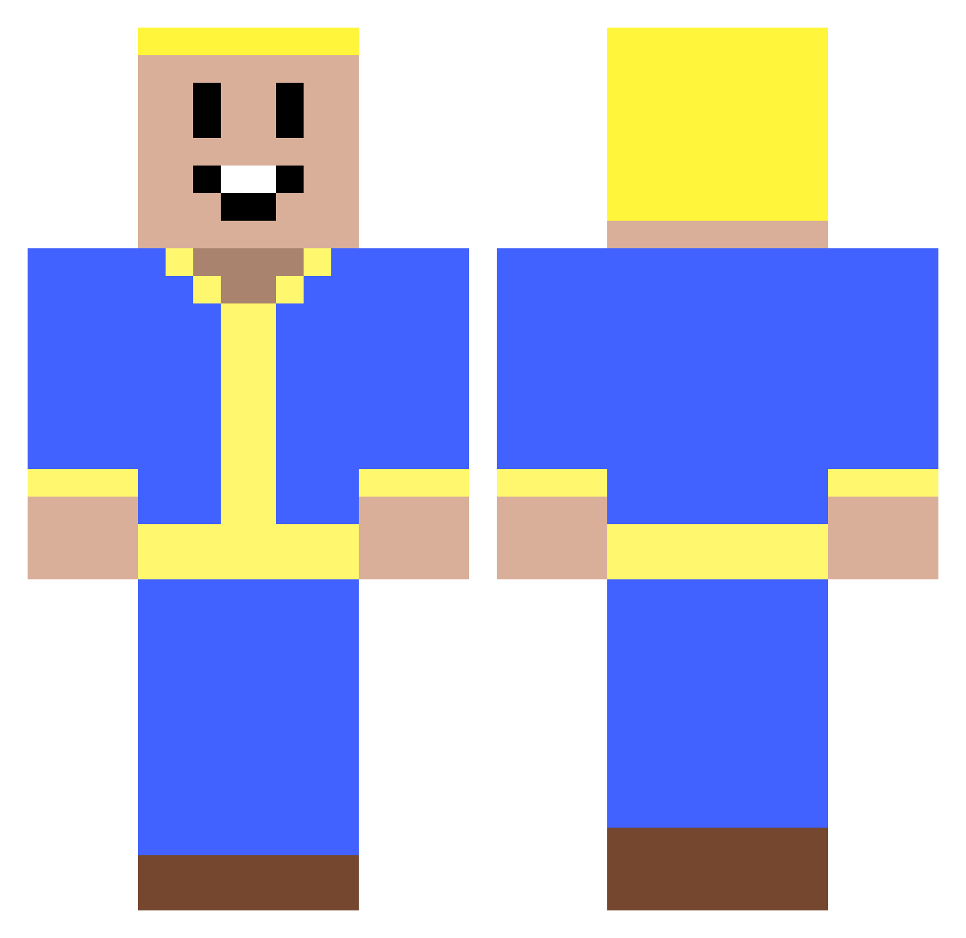 Unloosed Minecraft skin, front and back view