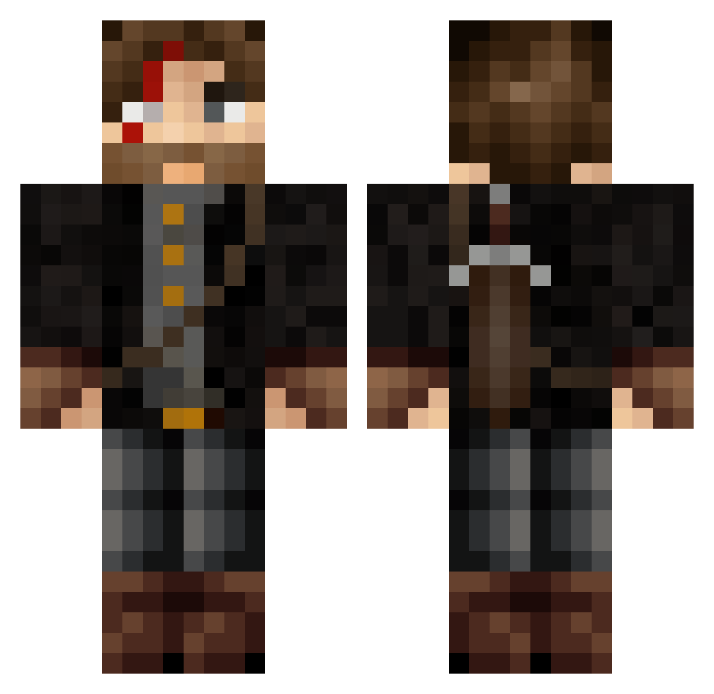 GrumpyGovernor Minecraft skin, front and back view