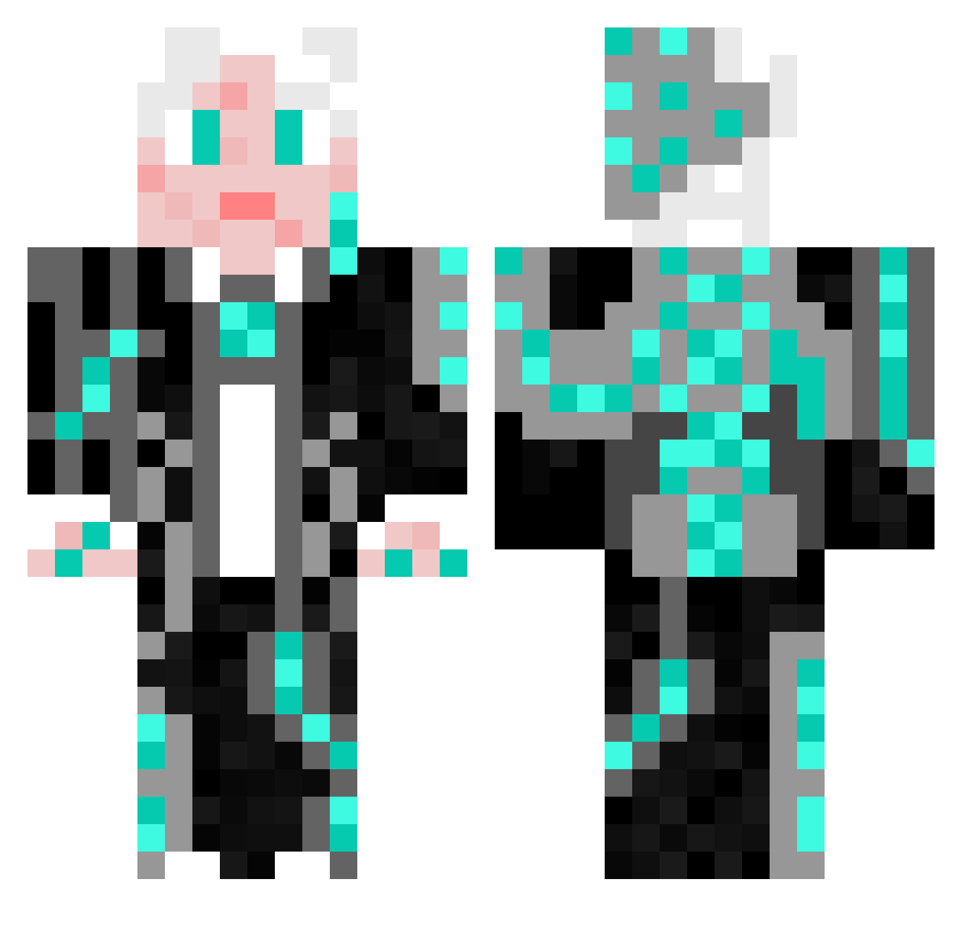 WhitheBeaR Minecraft skin, front and back view