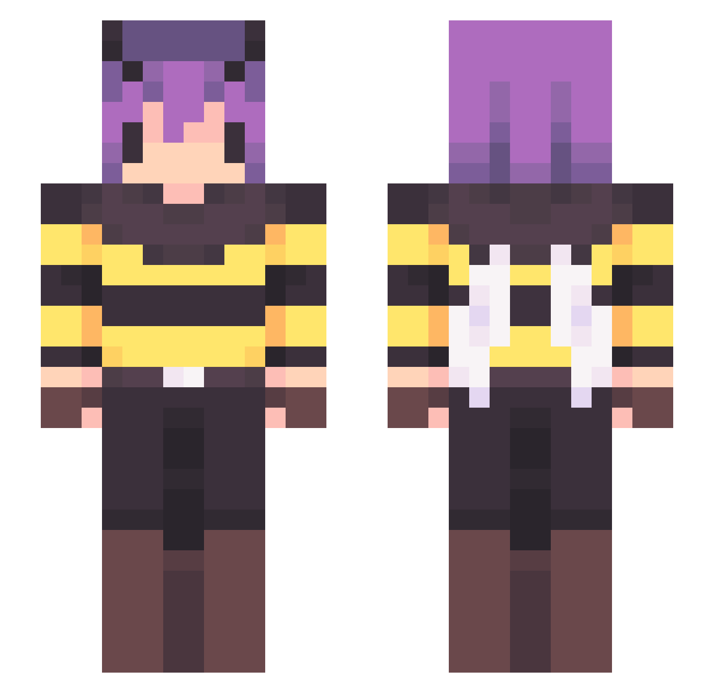 Taureffelle Minecraft skin, front and back view