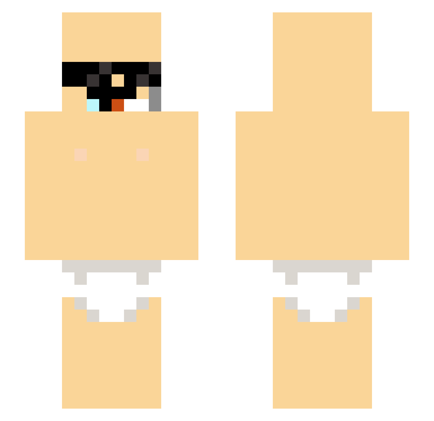 yoerlan Minecraft skin, front and back view