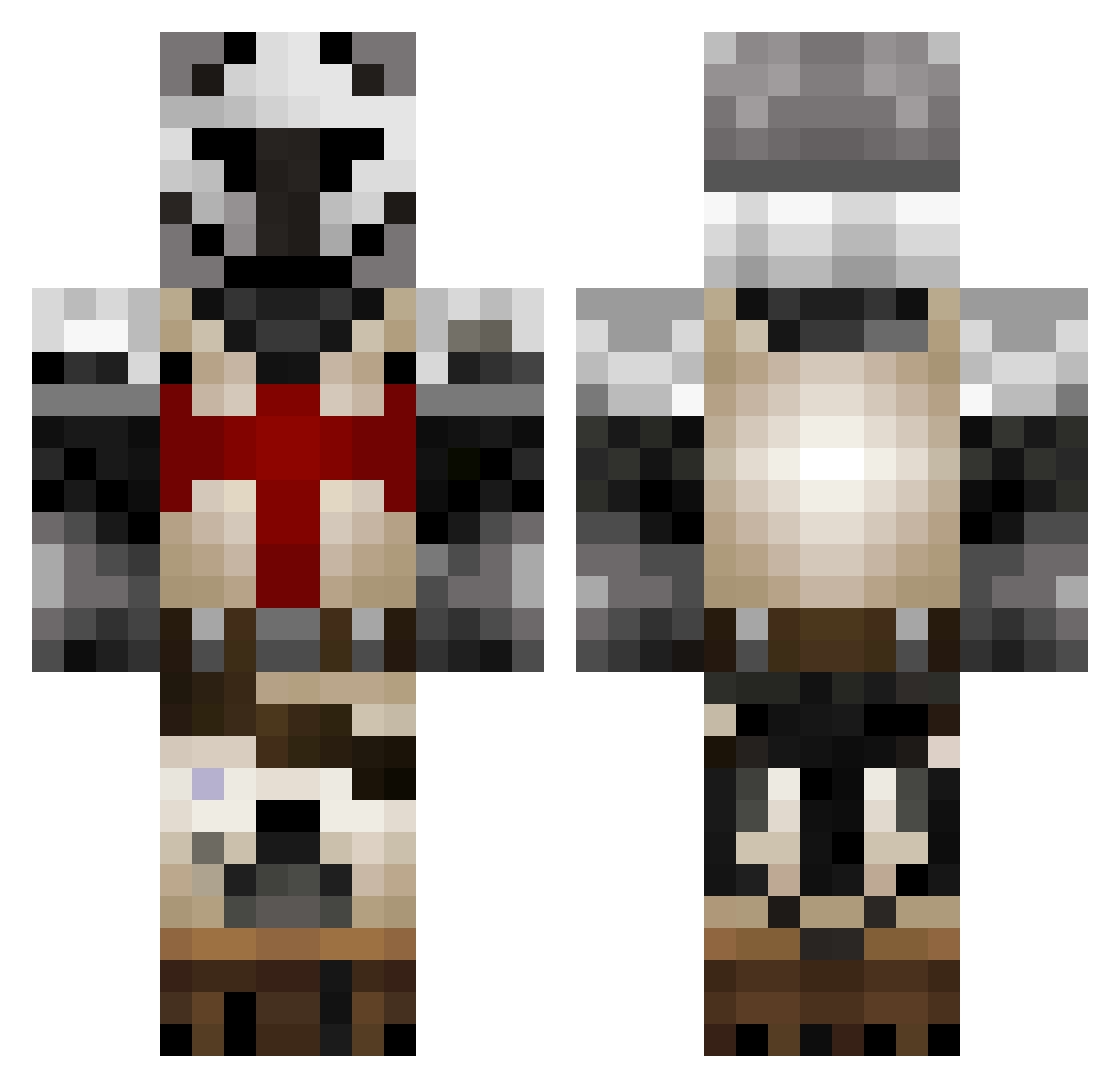 zikdo Minecraft skin, front and back view