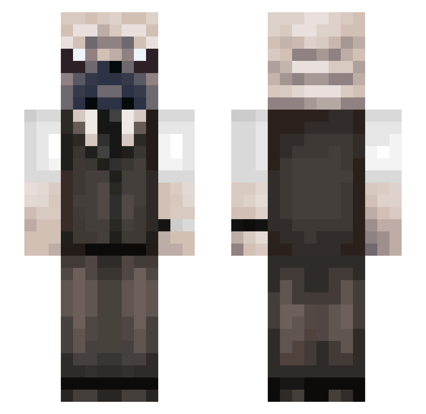 ChoziUwU Minecraft skin, front and back view