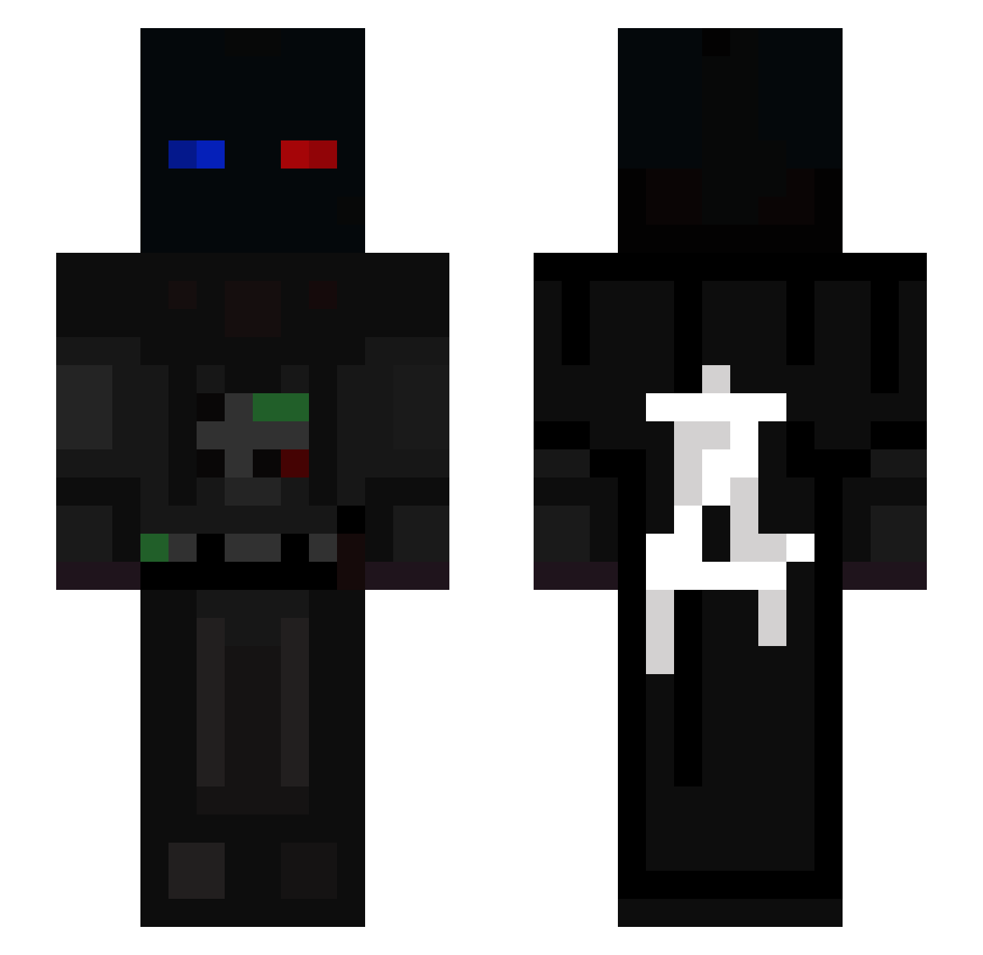 AbmazD Minecraft skin, front and back view
