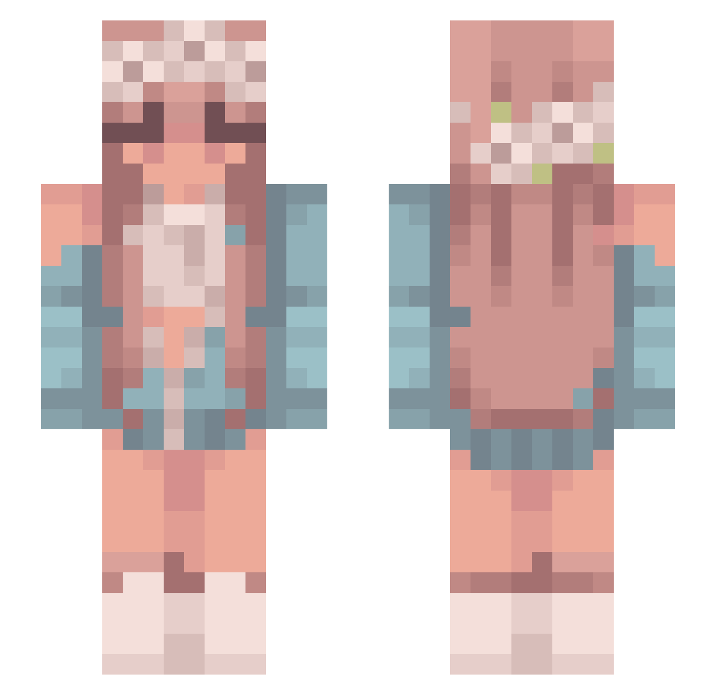 sadspeedy Minecraft skin, front and back view