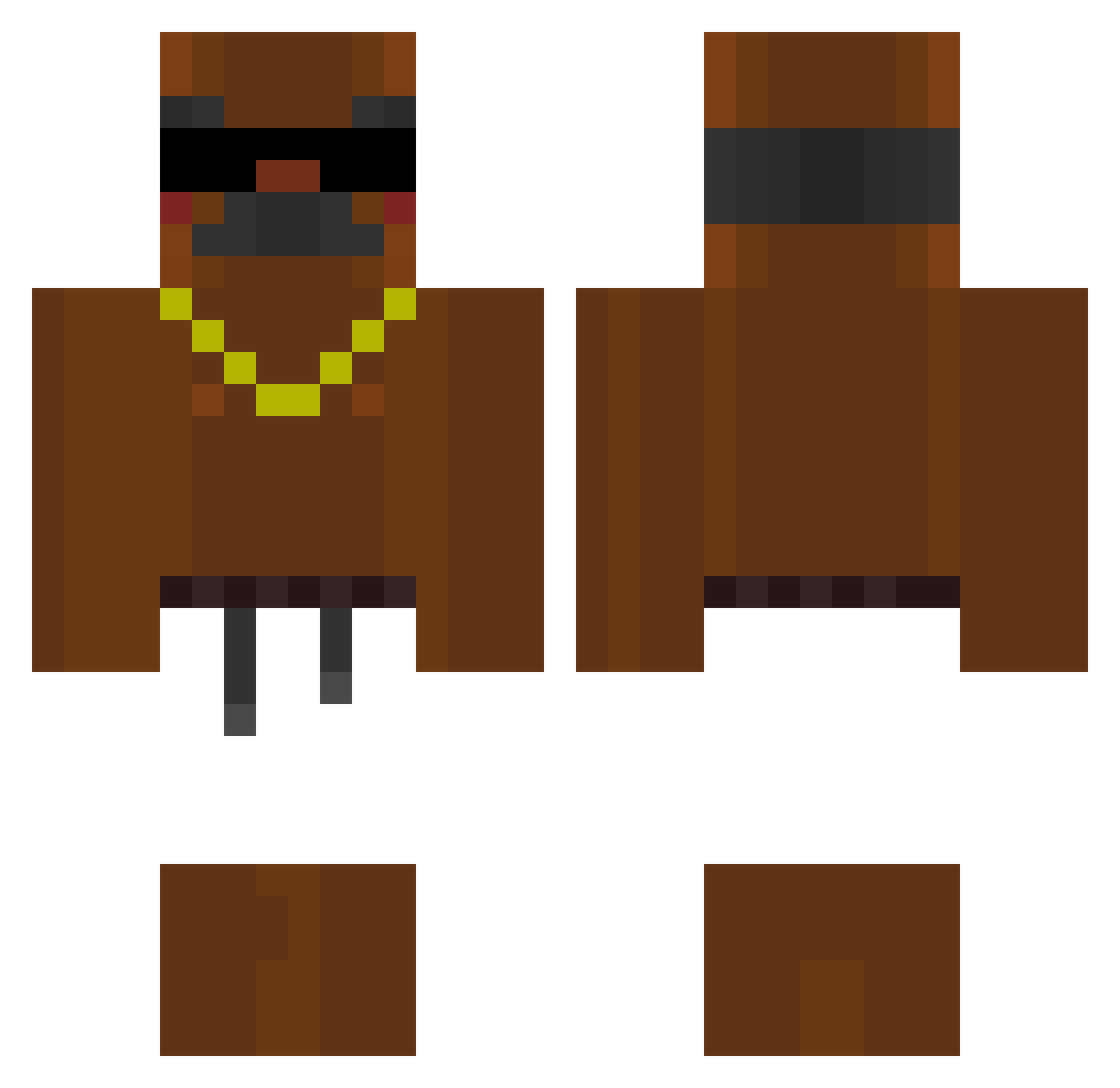 OneCoyote86 Minecraft skin, front and back view