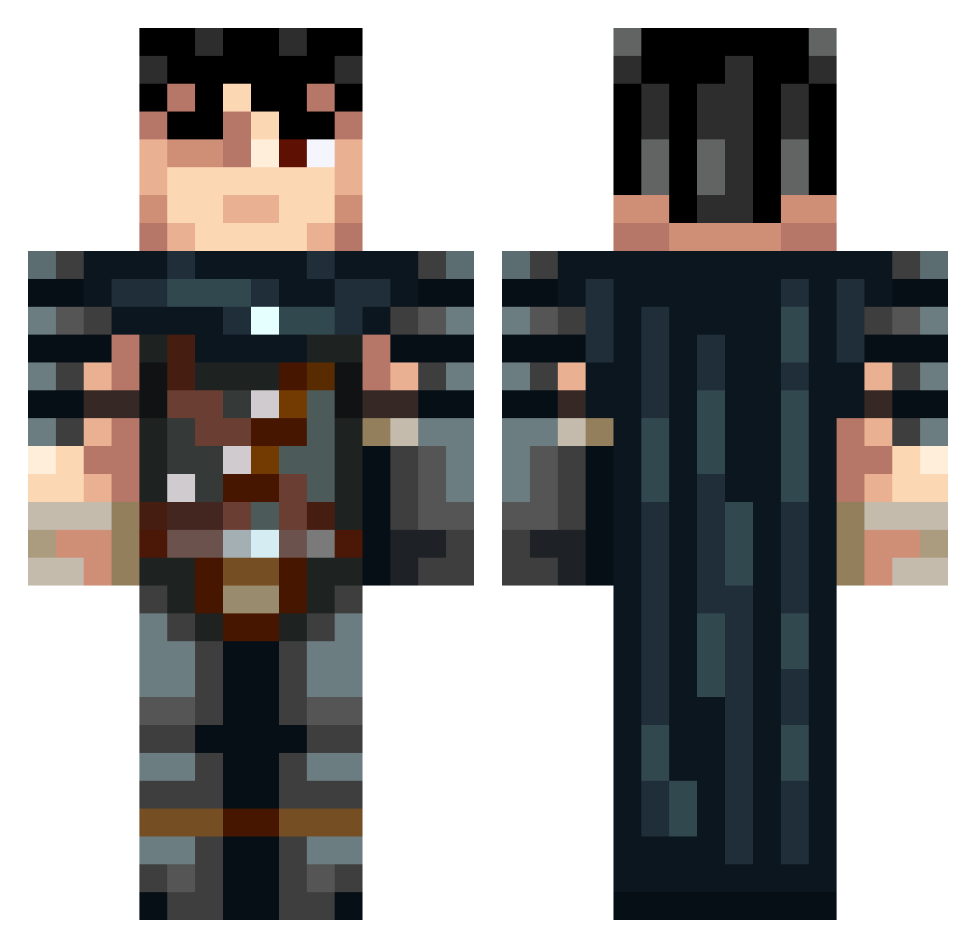DynamicDiscoball Minecraft skin, front and back view