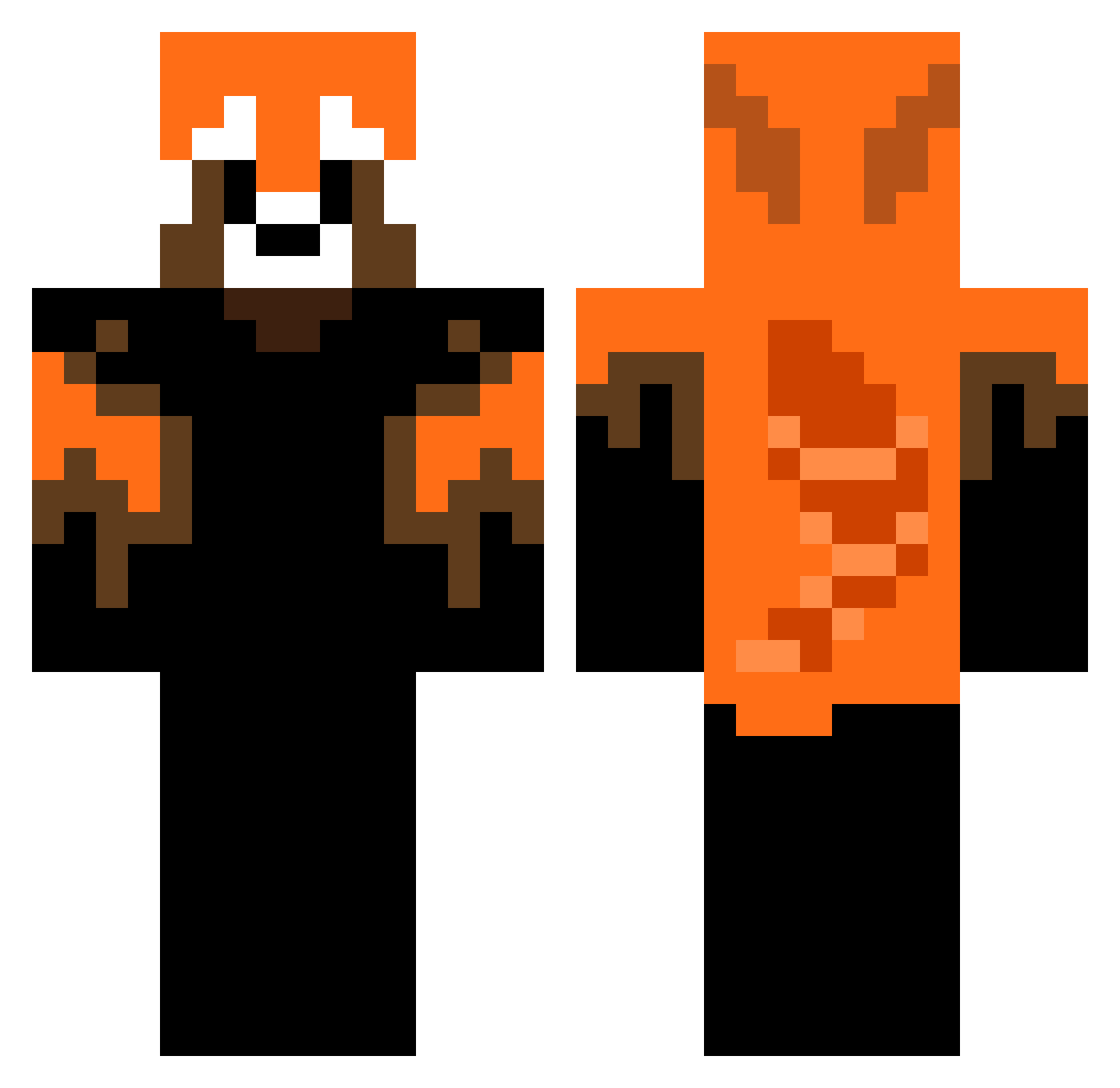 vrroxii Minecraft skin, front and back view