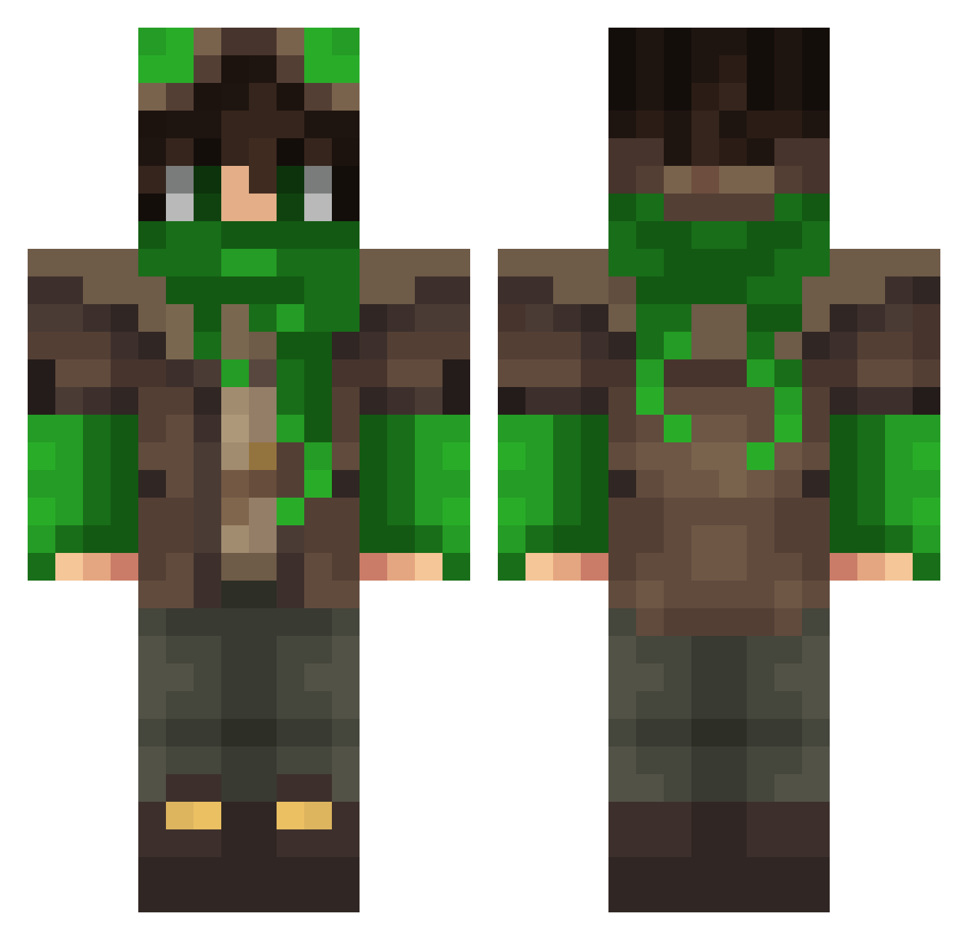 Merliorae Minecraft skin, front and back view