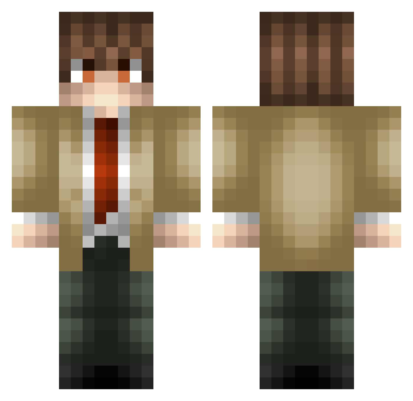 CastleConquerer Minecraft skin, front and back view