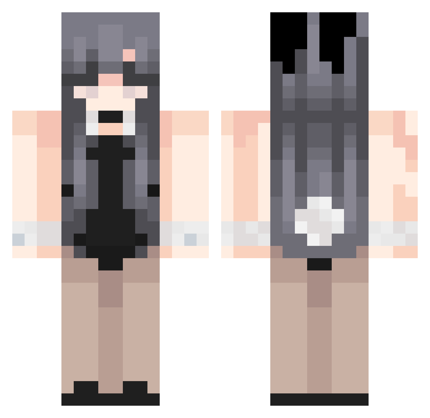 Trk34es Minecraft skin, front and back view