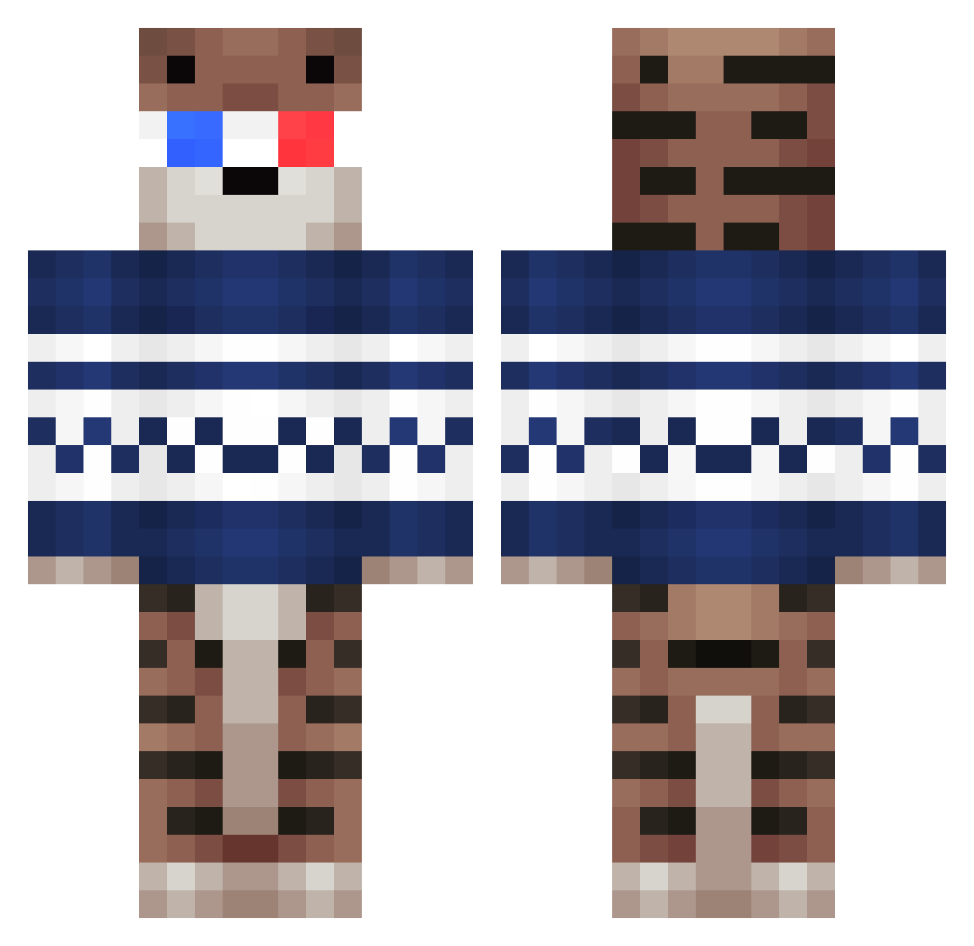 volosnya1337 Minecraft skin, front and back view